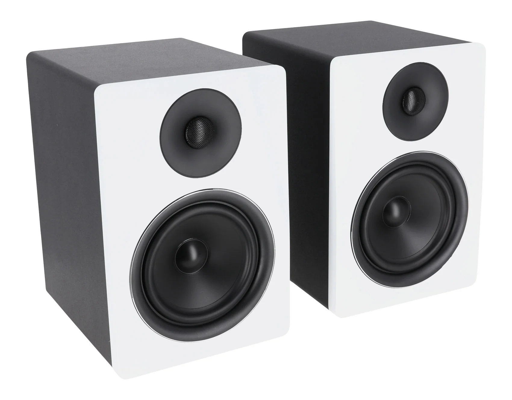 APM6W White Speakers + RVSM1 Stands + RRS190S Pads Bundle - Image 2