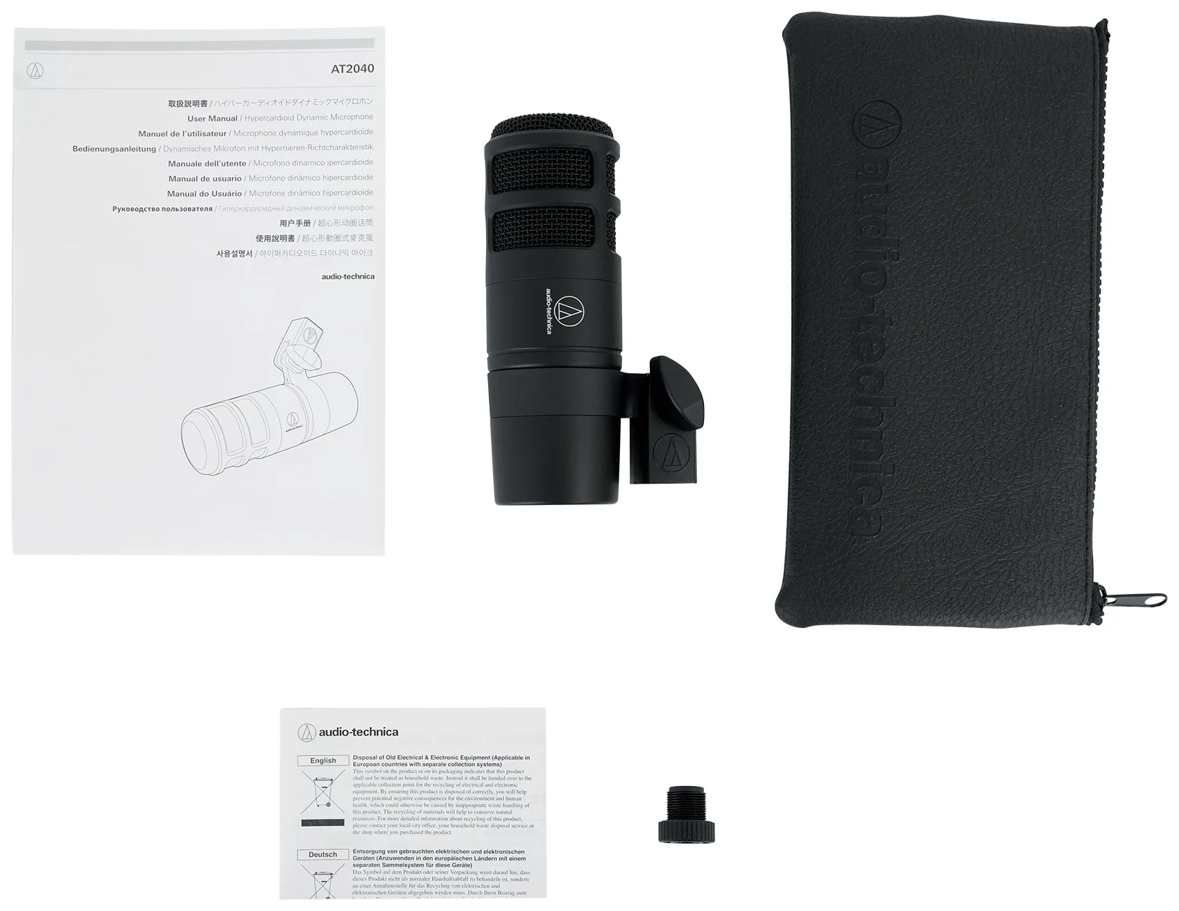 Audio Technica AT2040 Microphone Broadcast Podcast Podcasting Mic + Headphones - Image 14