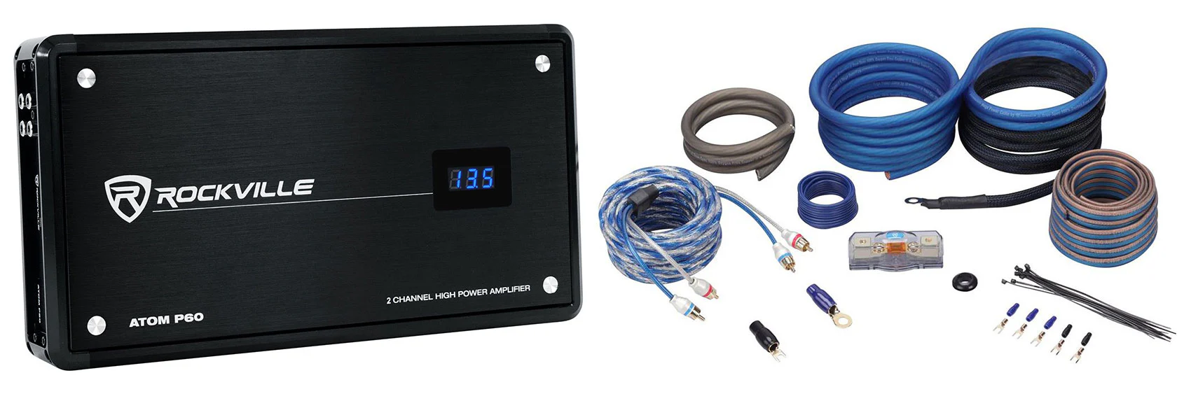 ATOM P60 + OFC 4 Gauge Amp Kit Bundle