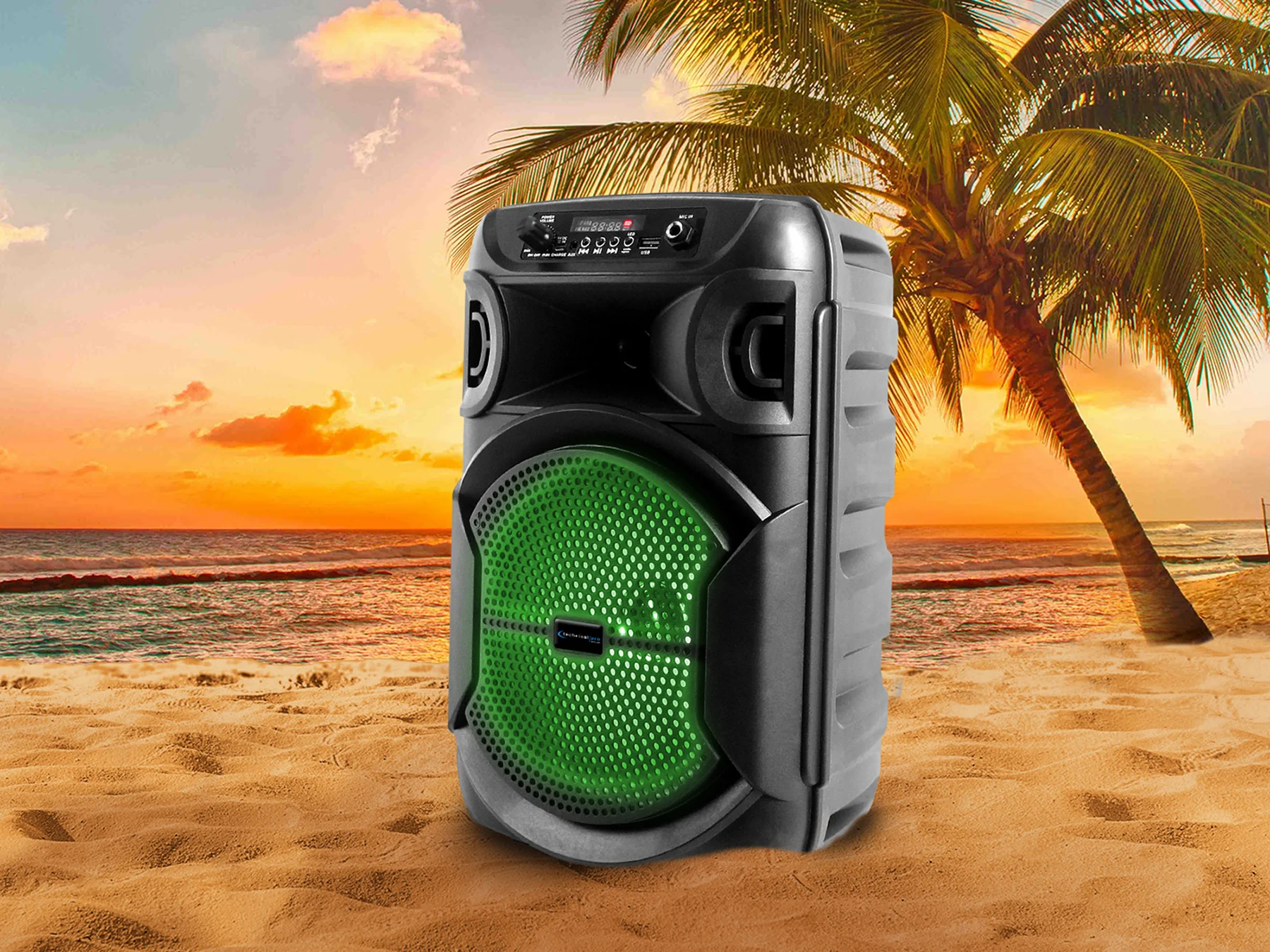 Technical Pro BOOM8 Rechargeable 8" LED Party Speaker w/Bluetooth/USB+Microphone - Image 7