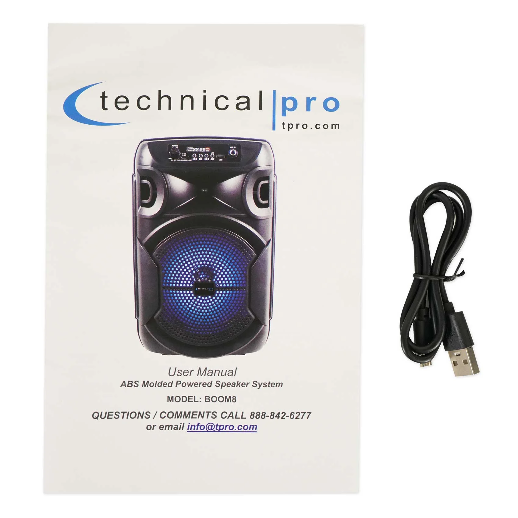Technical Pro BOOM8 Rechargeable 8" LED Party Speaker w/Bluetooth/USB+Microphone - Image 9