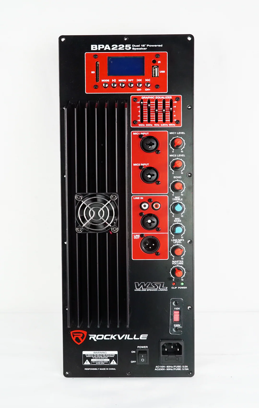 375 W RMS Pro Audio Powered Speaker Amplifier Plate Module with XLR EQ