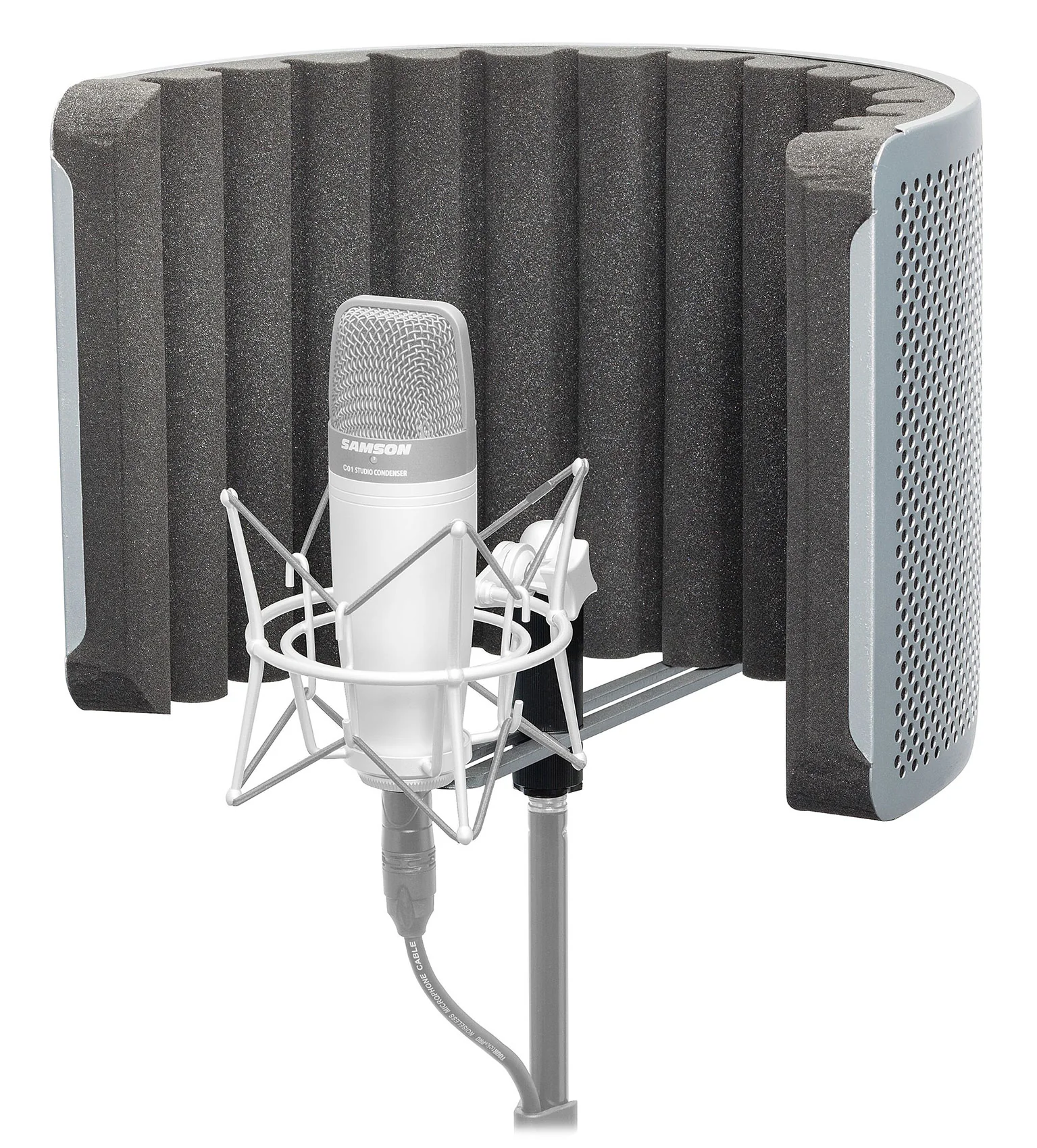 AKG C214 Studio Condenser Recording Microphone+Samson Vocal Booth+Stand - Image 19
