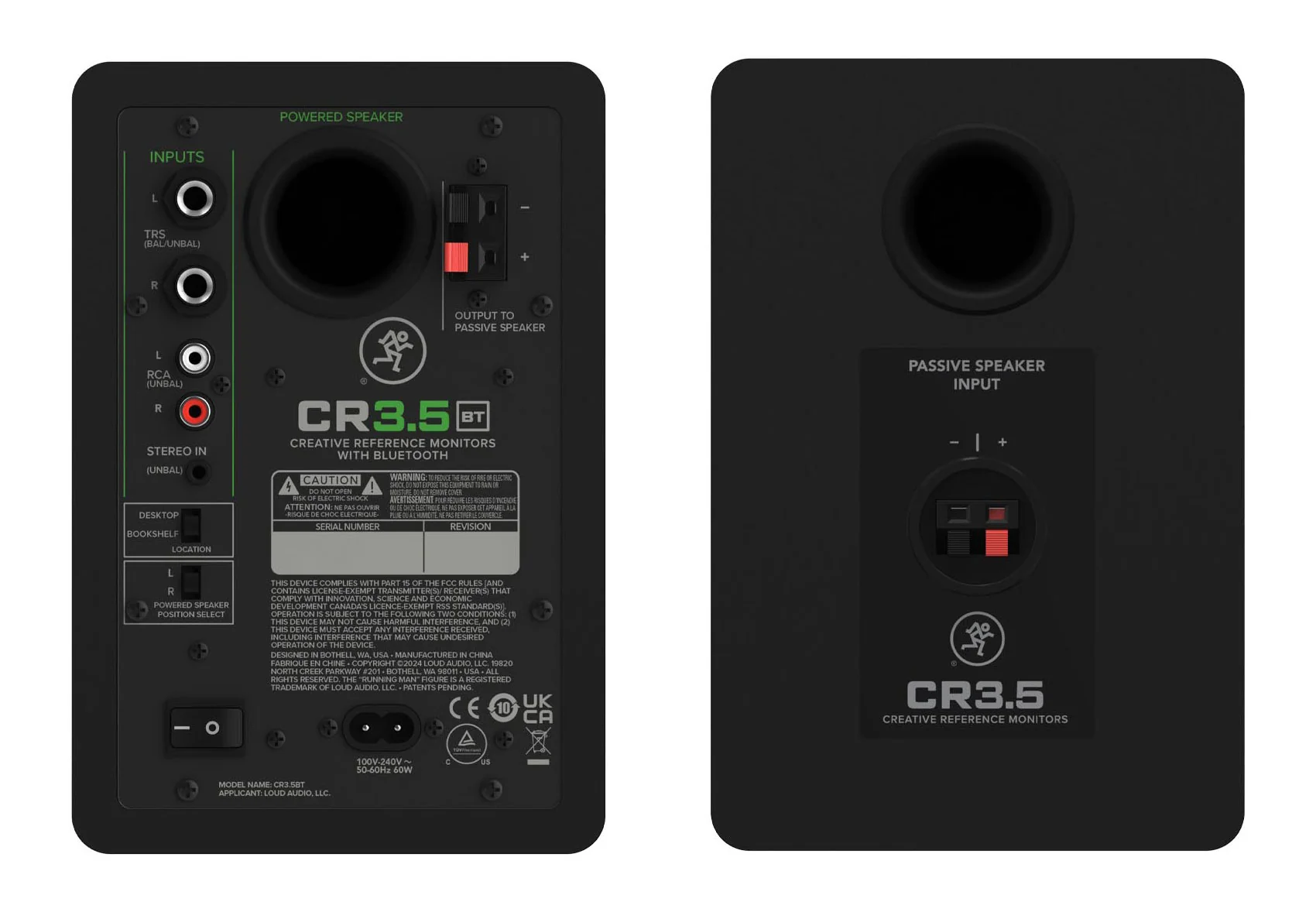 Pair Mackie CR3.5BT 3.5" Powered Studio Monitors w/ Tone Control+Headphones - Image 10
