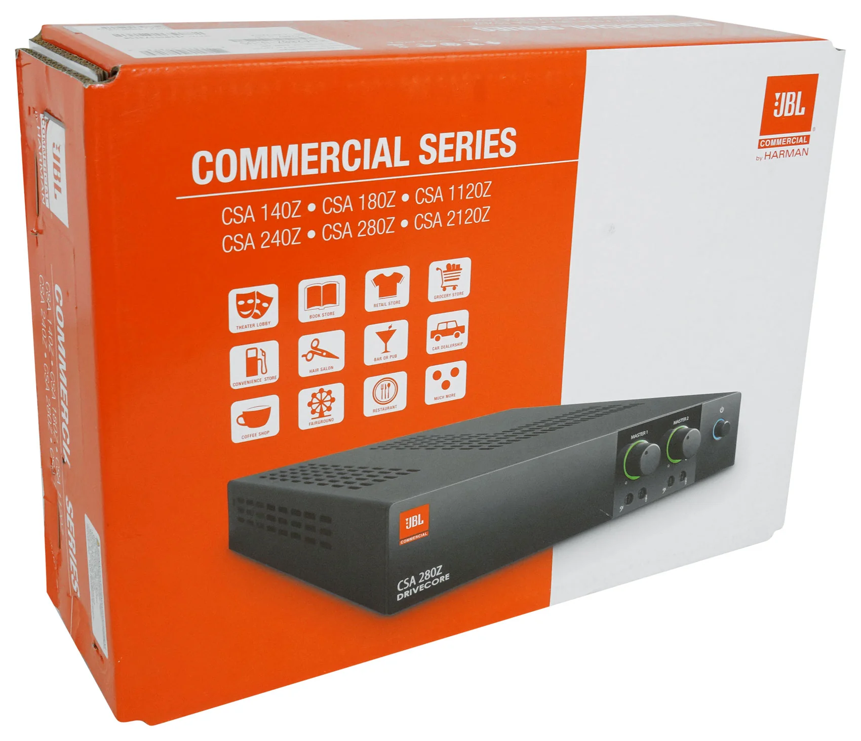 JBL CSA 280Z 2 x 80w Commercial 70v Amplifier+(8) Black 5.25" Ceiling Speakers - Image 12