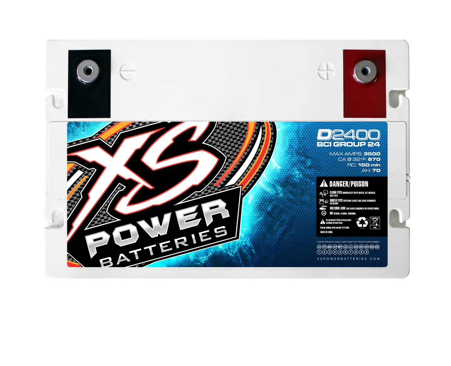 XS Power D2400 3500 Amp Car Audio Battery+Terminal Hardware+Power/Ground Wires - Image 6