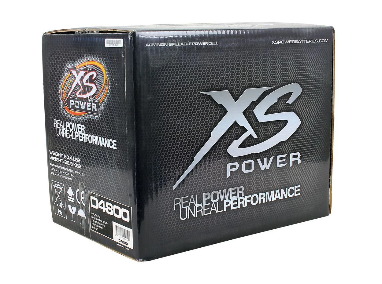 XS Power D4800 3000 Amp 12V Group 48 Car Audio Sealed Battery+Power/Ground Wires - Image 10