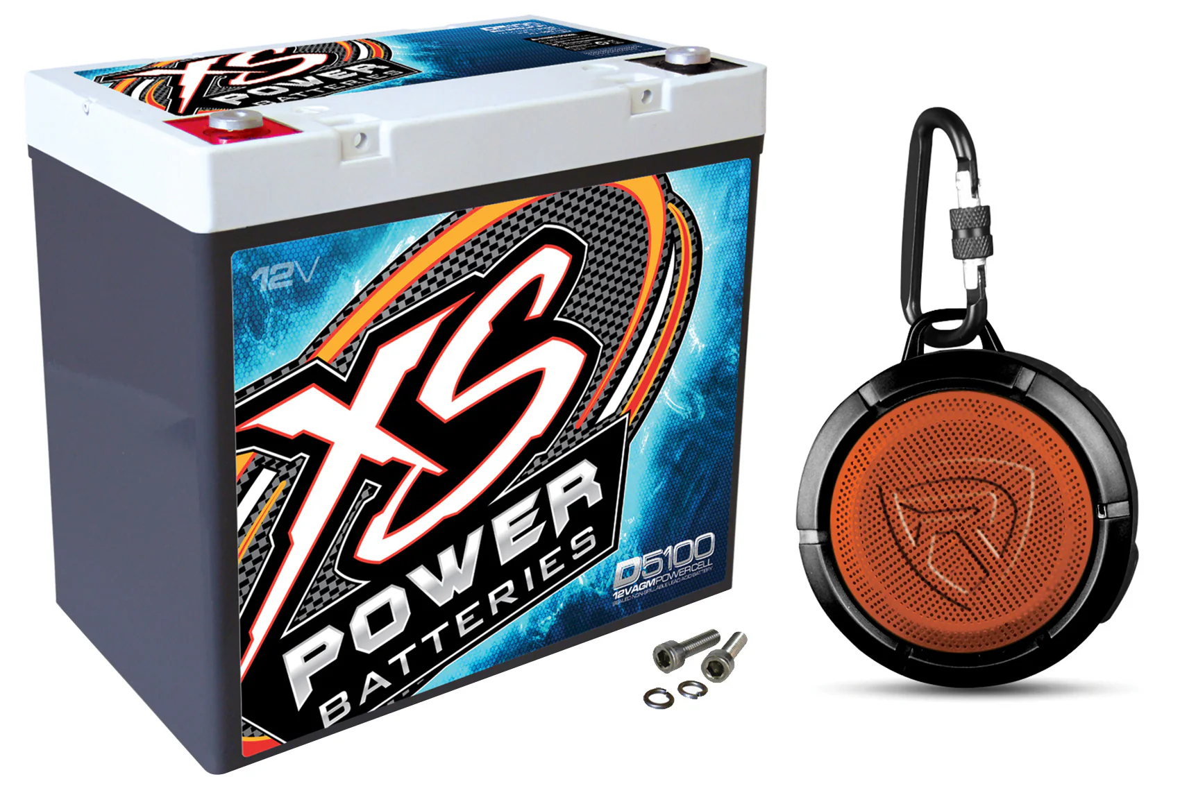 XS Power D5100 3100 Amp AGM Power Cell Car Audio Battery + Bluetooth Speaker