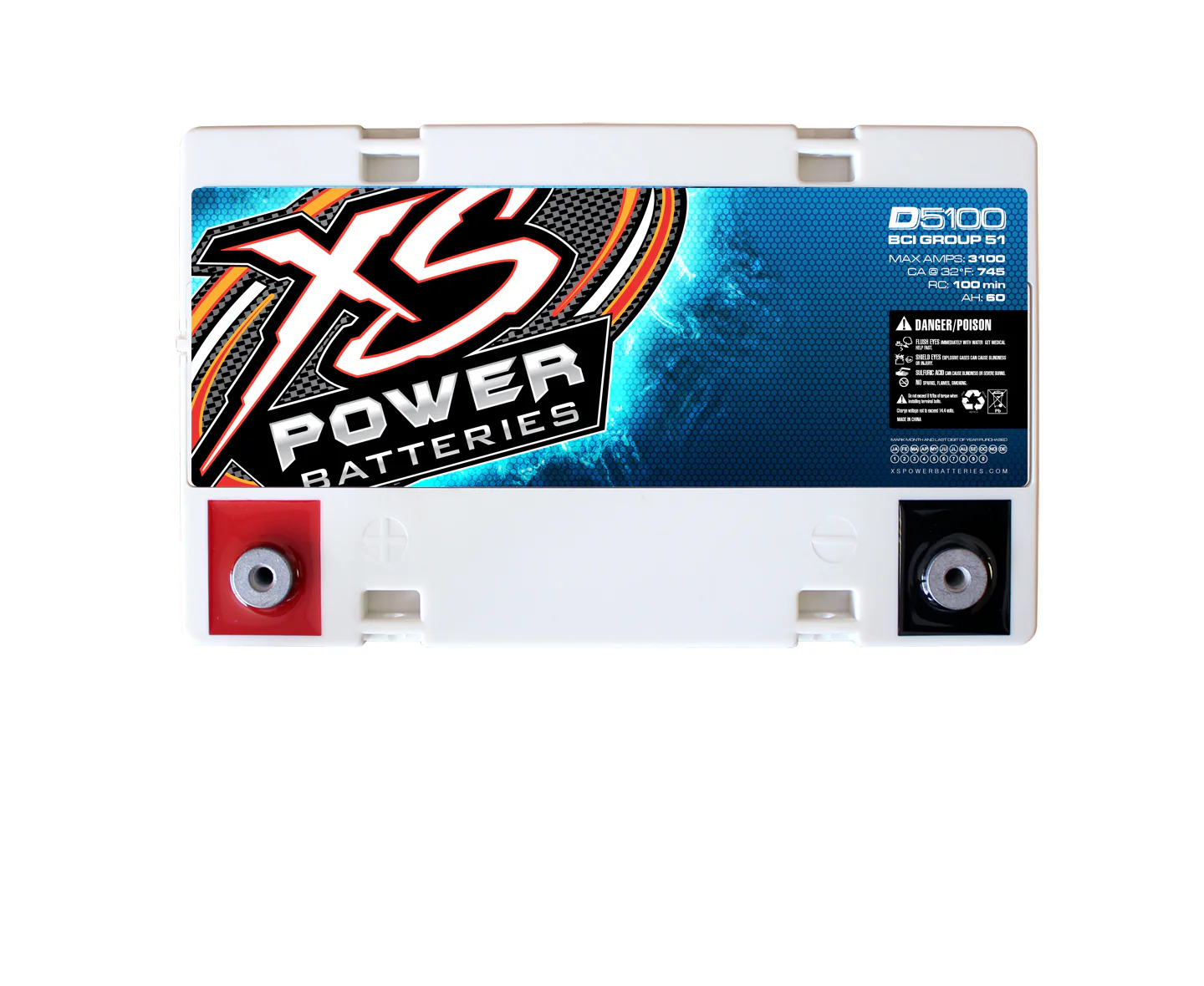 XS Power D5100 3100 Amp AGM Power Cell Car Audio Battery + Bluetooth Speaker - Image 11