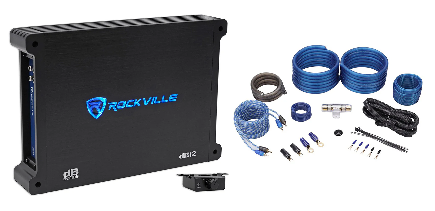 dB12 Mono Amplifier + 4 AWG Amp Wiring Kit Bundle