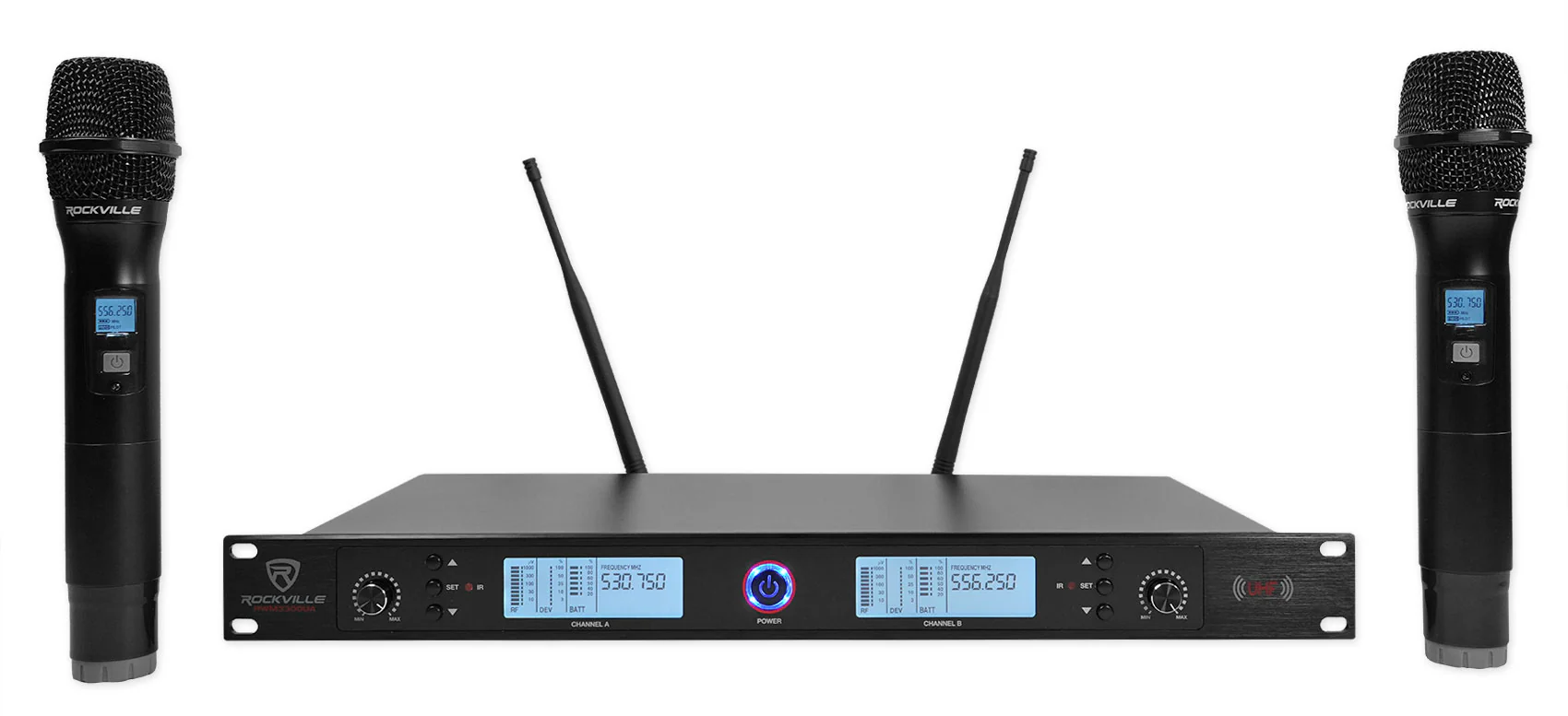 JBL EON208P 8" Bluetooth Speakes+Stands+Mixer+(2) Wireless UHF Microphones - Image 11