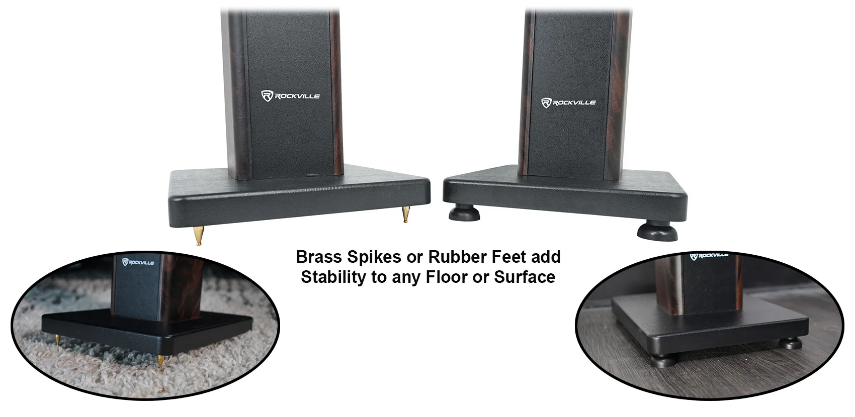 FLX Dark Wood + RHTSD Dark Wood Speaker Stands Bundle - Image 7