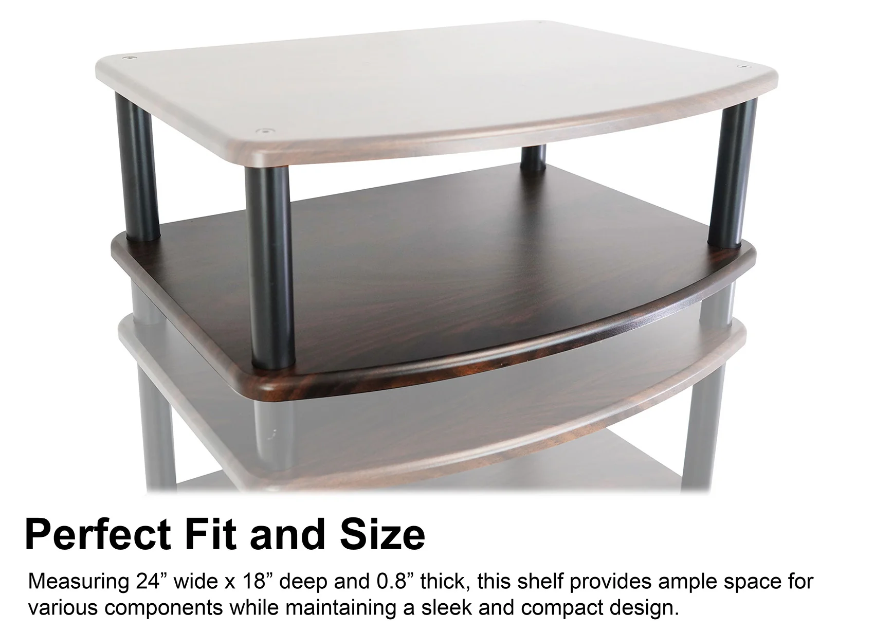 FLX Dark Wood 4-Shelf + Dark Wood Add-On Shelf Bundle - Image 5