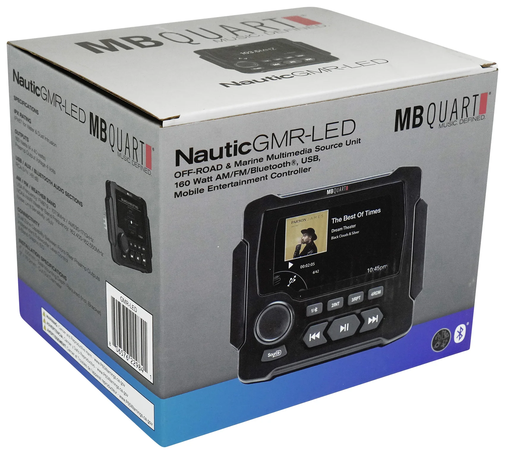 MB Quart GMR-LED Marine Receiver w/Bluetooth/AM/FM/Weather Band/USB+Free Boombox - Image 17
