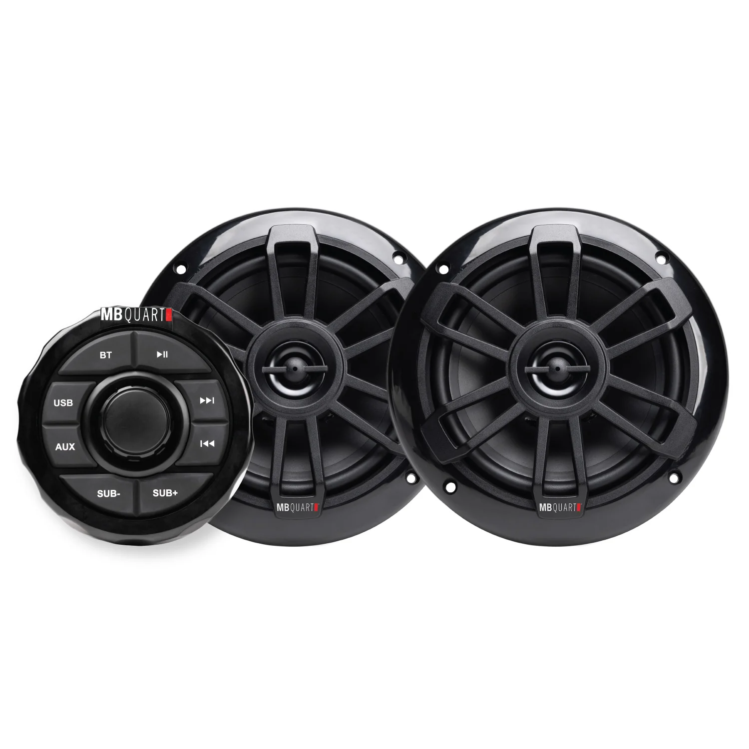 MB QUART GMR1.5S2B Marine Gauge Bluetooth Receiver+(2) Black 6.5" Tower Speakers - Image 12