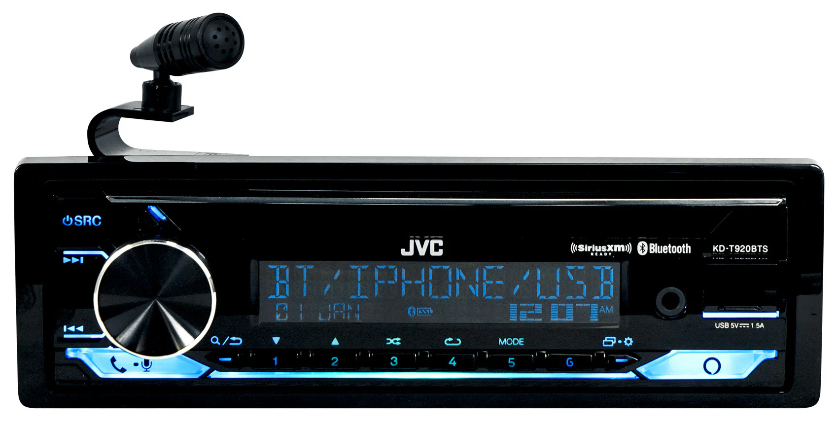 JVC KD-T920BTS Car Stereo CD Receiver Bluetooth/USB/XM Ready/Alexa+AUX Cable - Image 2