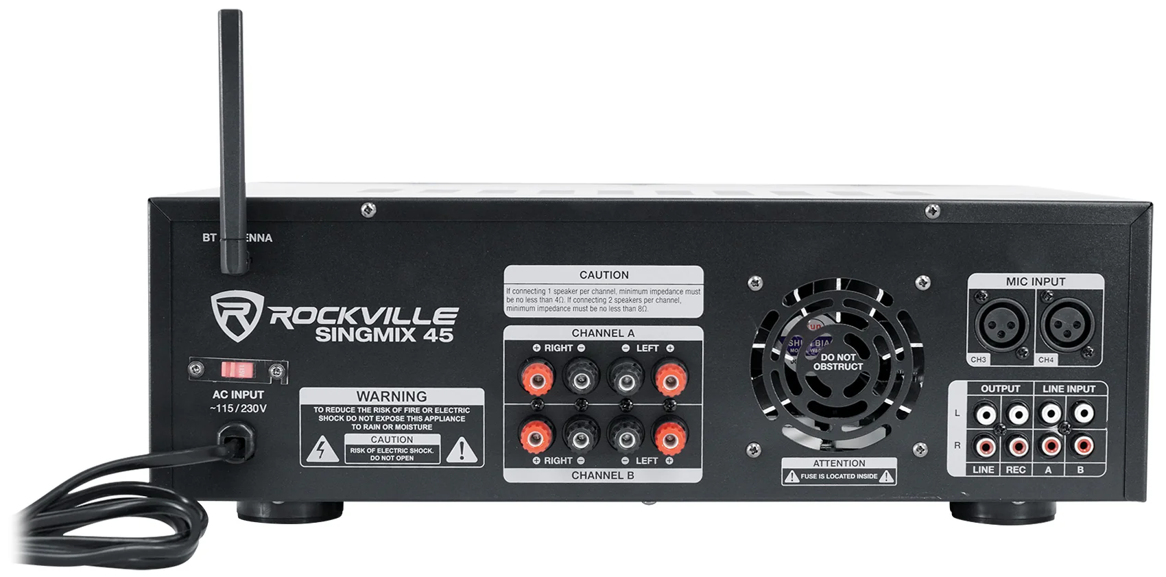 KPS12 12" Karaoke Speakers 2-Pack + SingMix 45 Powered Mixer Bundle - Image 10