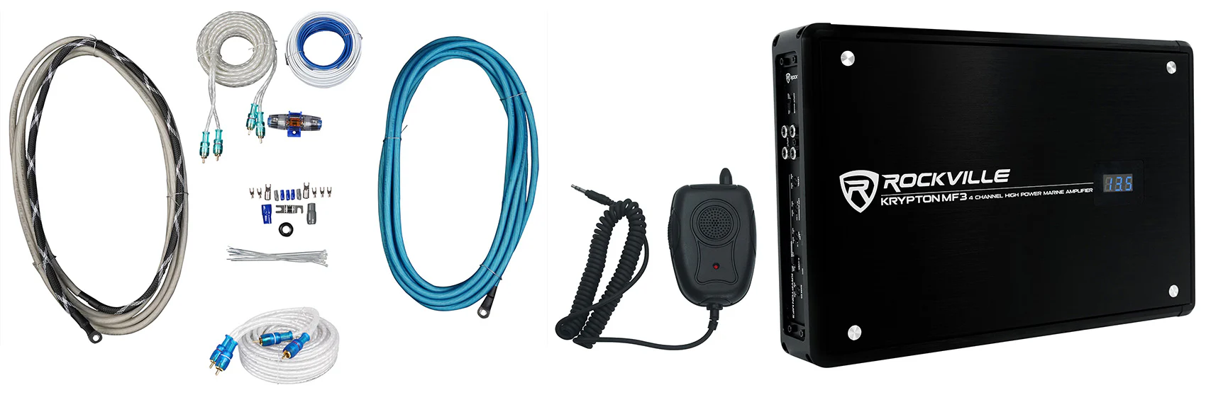 KRYPTON MF3 Marine Amplifier + RMWK4 Wiring Kit Bundle