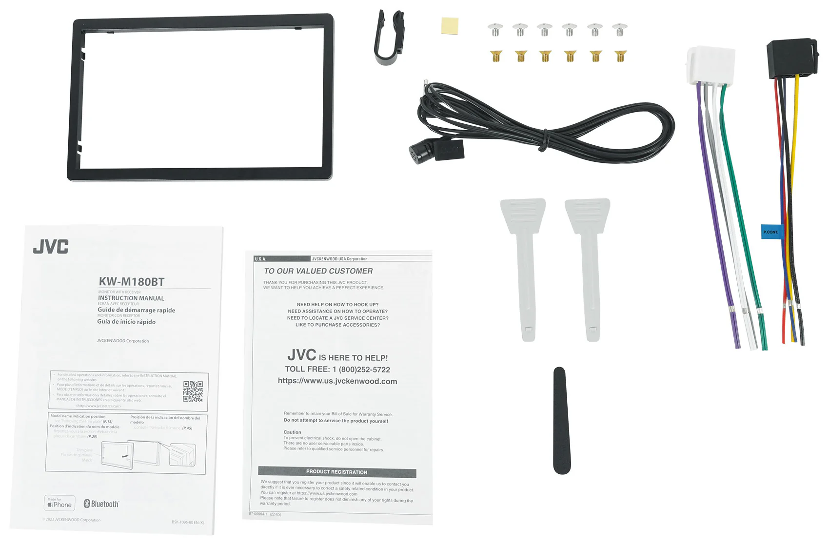 JVC KW-M180BT 6.8" Car Monitor iPhone Android Bluetooth Receiver w/USB+Camera - Image 14