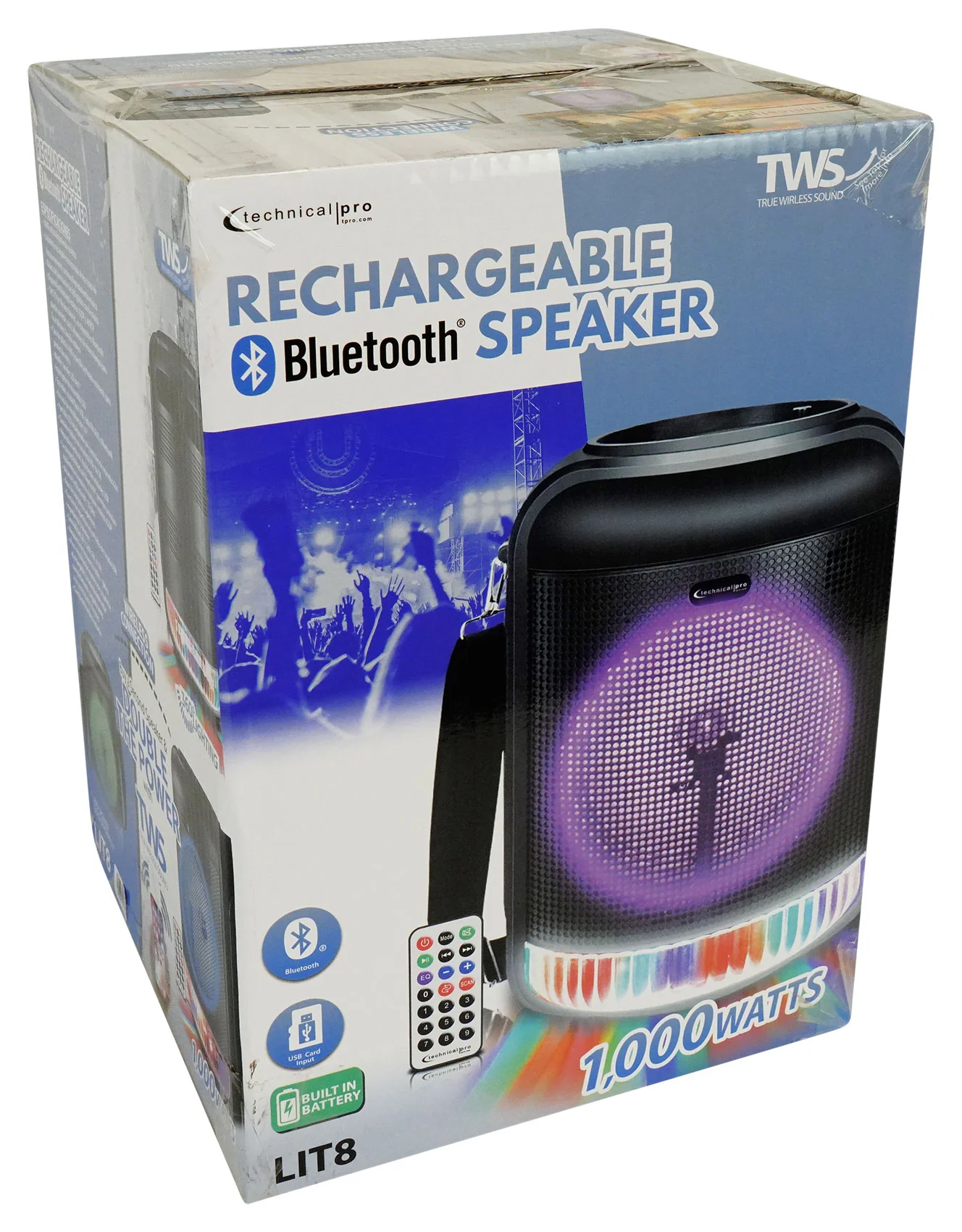 Technical Pro LIT8 Portable Bluetooth Karaoke Machine System w LED+Tablet Stand - Image 8
