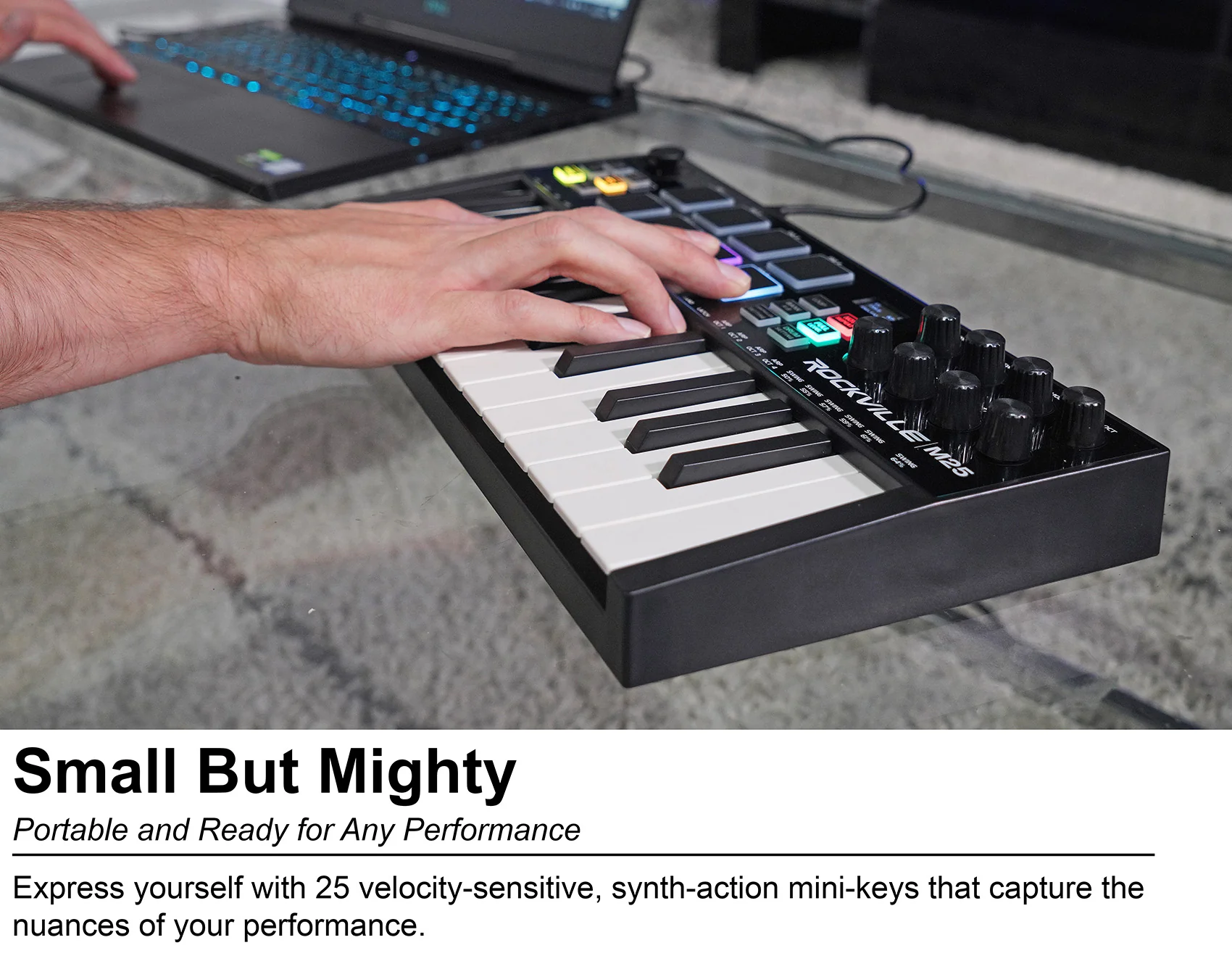 M25 Black Wireless MIDI Keyboard 25-Key + MCB16 Controller Bag Bundle - Image 15