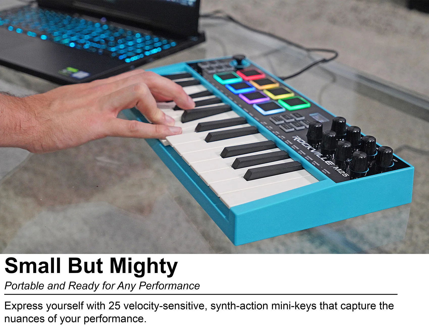 M25 Wireless MIDI Keyboard 25-Key + RCM PRO Condenser Microphone Bundle - Image 13