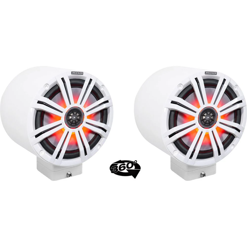 MAC80W White 7.7" Tower Speaker Pods 2-Pack + MAC360W Swivel Clamps Bundle