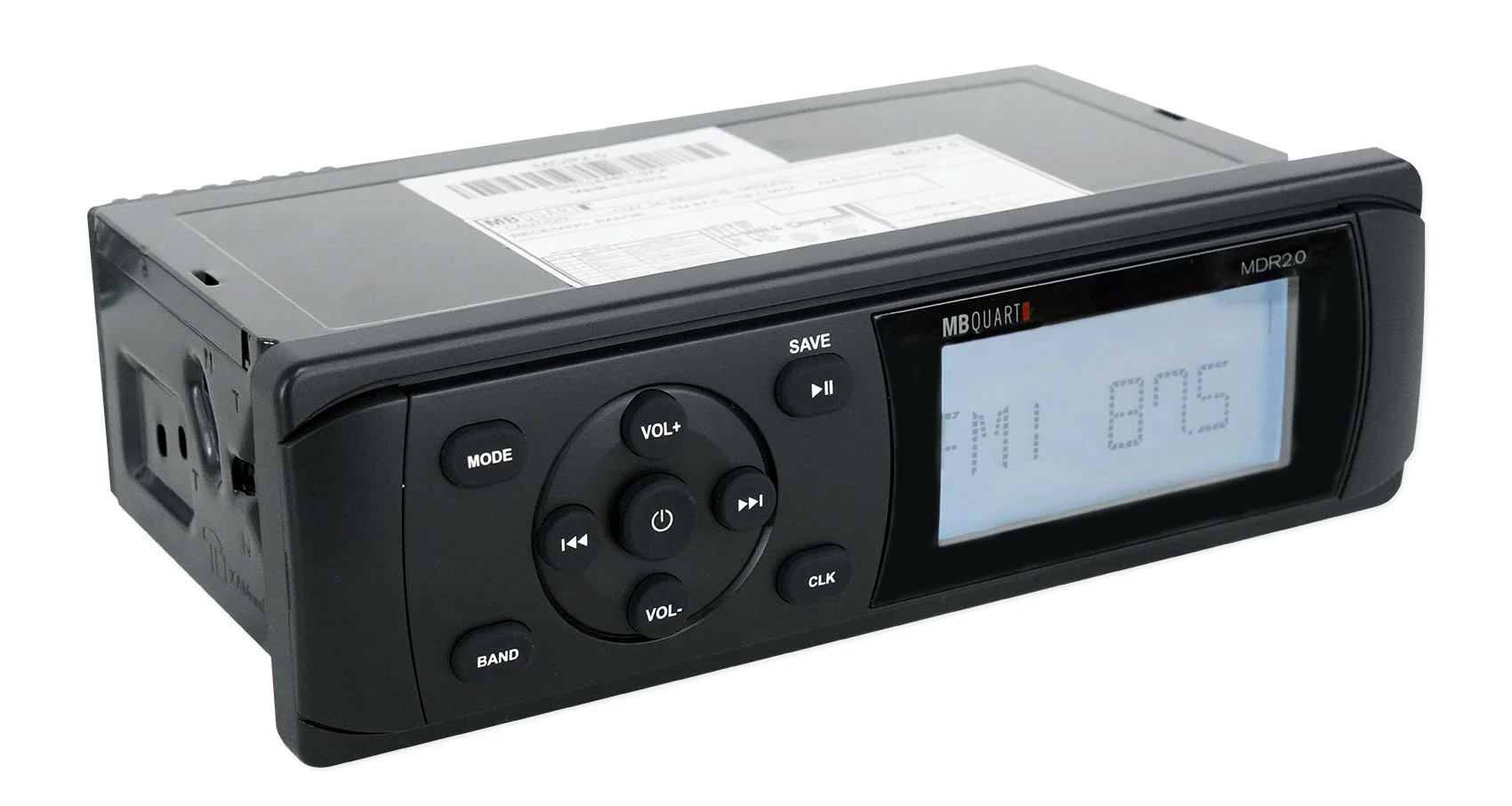 MB Quart MDR2.0 1-Din Marine/Boat Bluetooth Receiver+(4) 8" Black LED Speakers - Image 3
