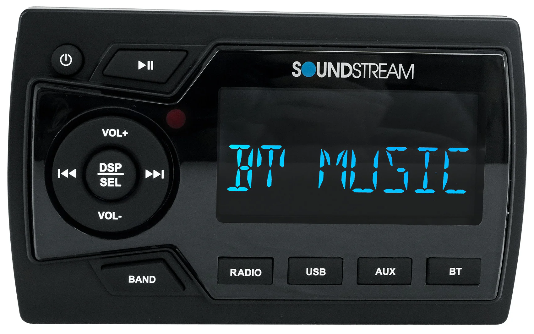 Soundstream MHU-32 Marine Boat ATV/UTV Bluetooth Receiver+(4) Black 4" Speakers - Image 7