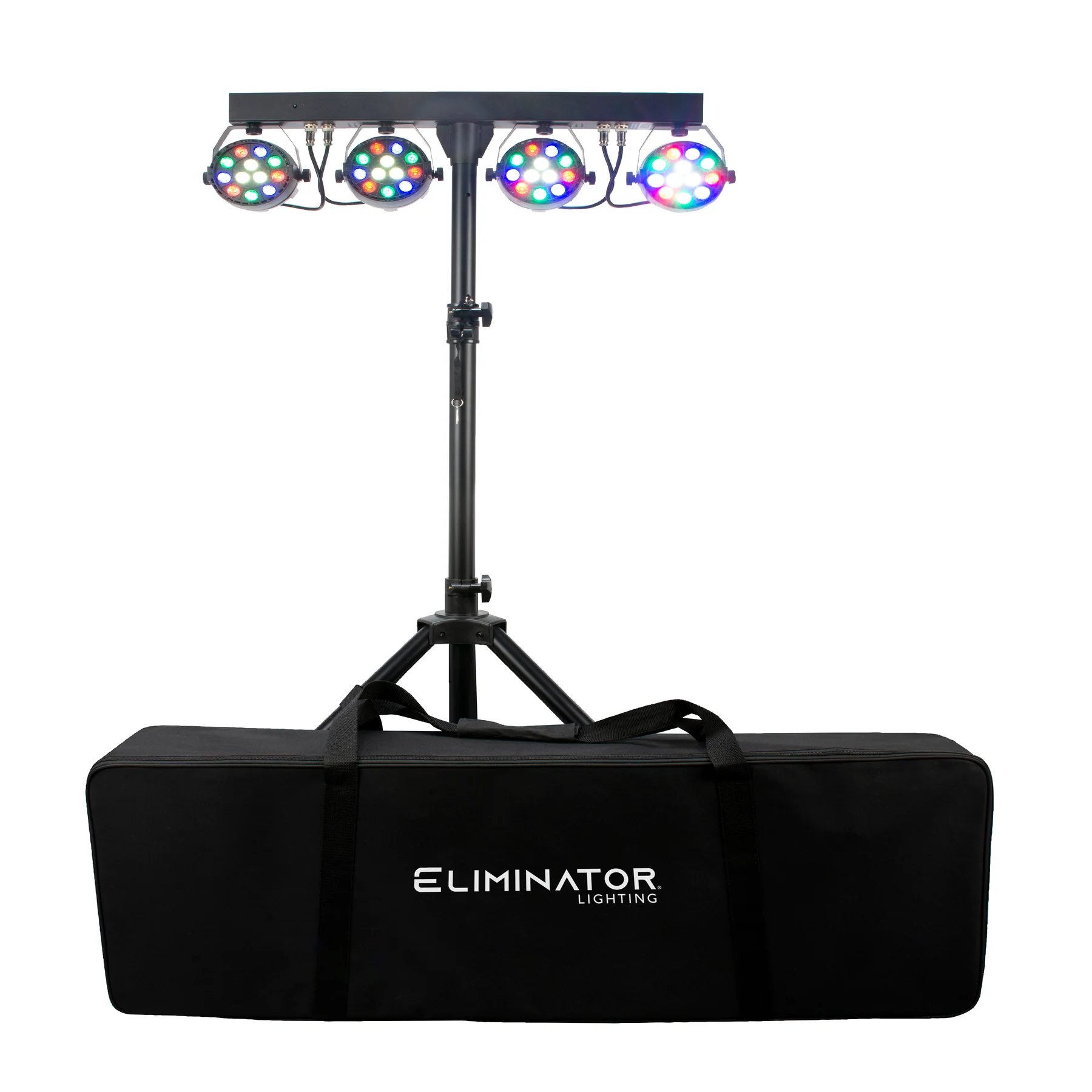 Eliminator Mini Par Bar Light System w/ 4x LED Par Lights+Stand+Remote+Bag+Cable - Image 2