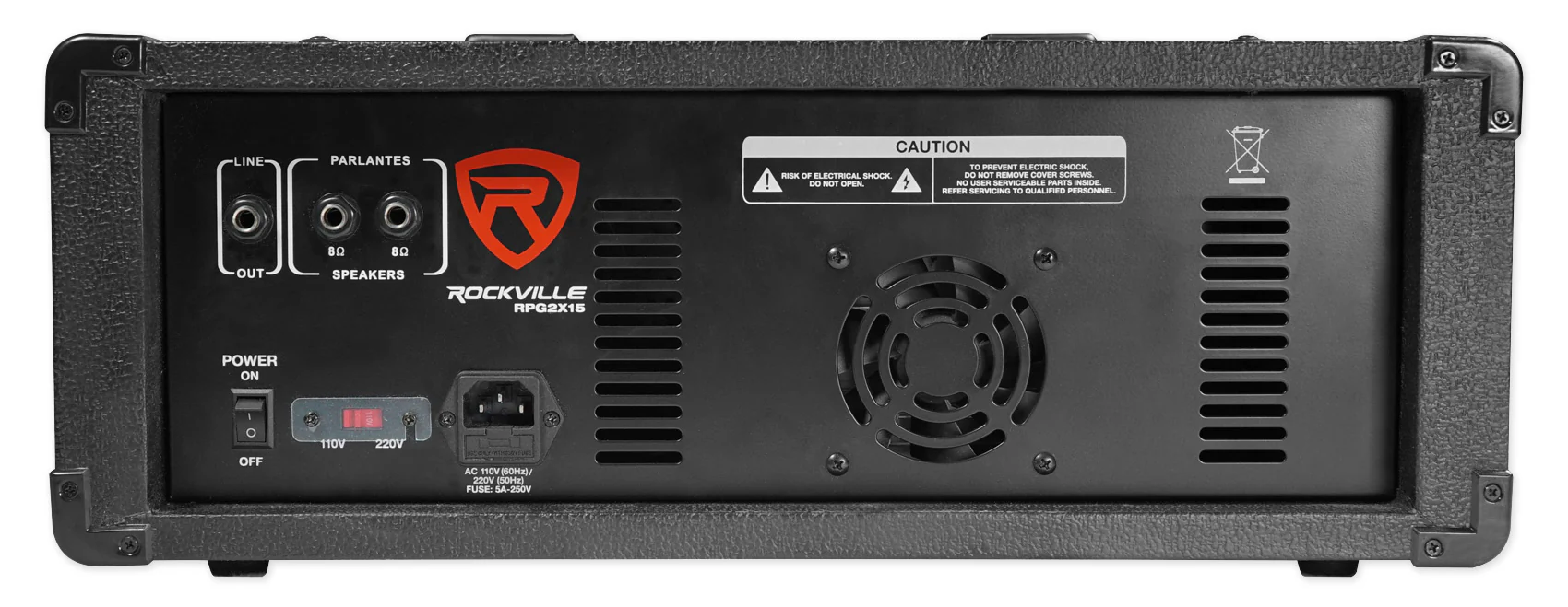Rockville 8 Channel 1400w Powered Mixer w/ Bluetooth/USB/SD/5 Band EQ+Effects - Image 3