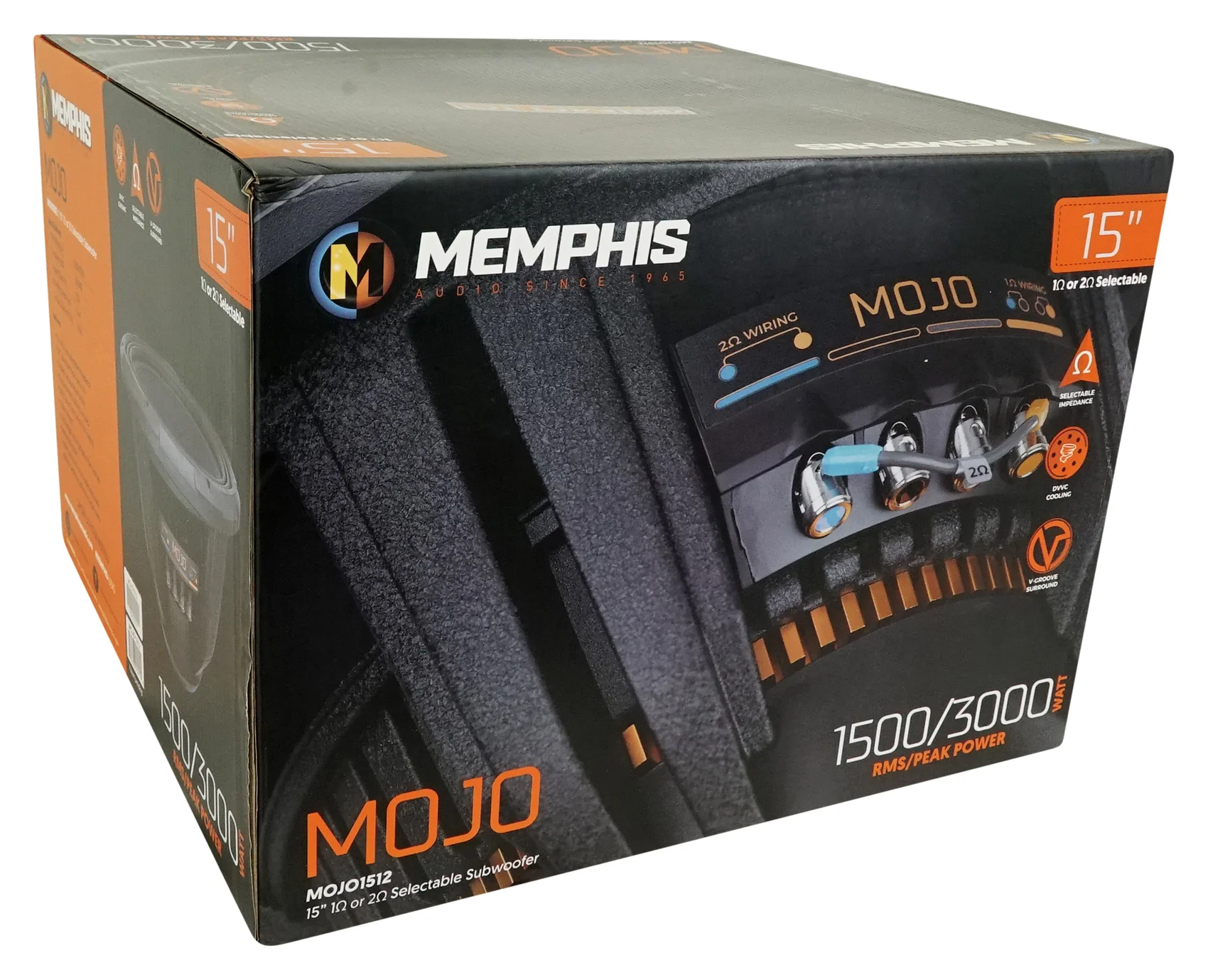 Memphis Audio MOJO 1512 15" 3000w Competition Subwoofer+Vented Sub Box Enclosure - Image 14