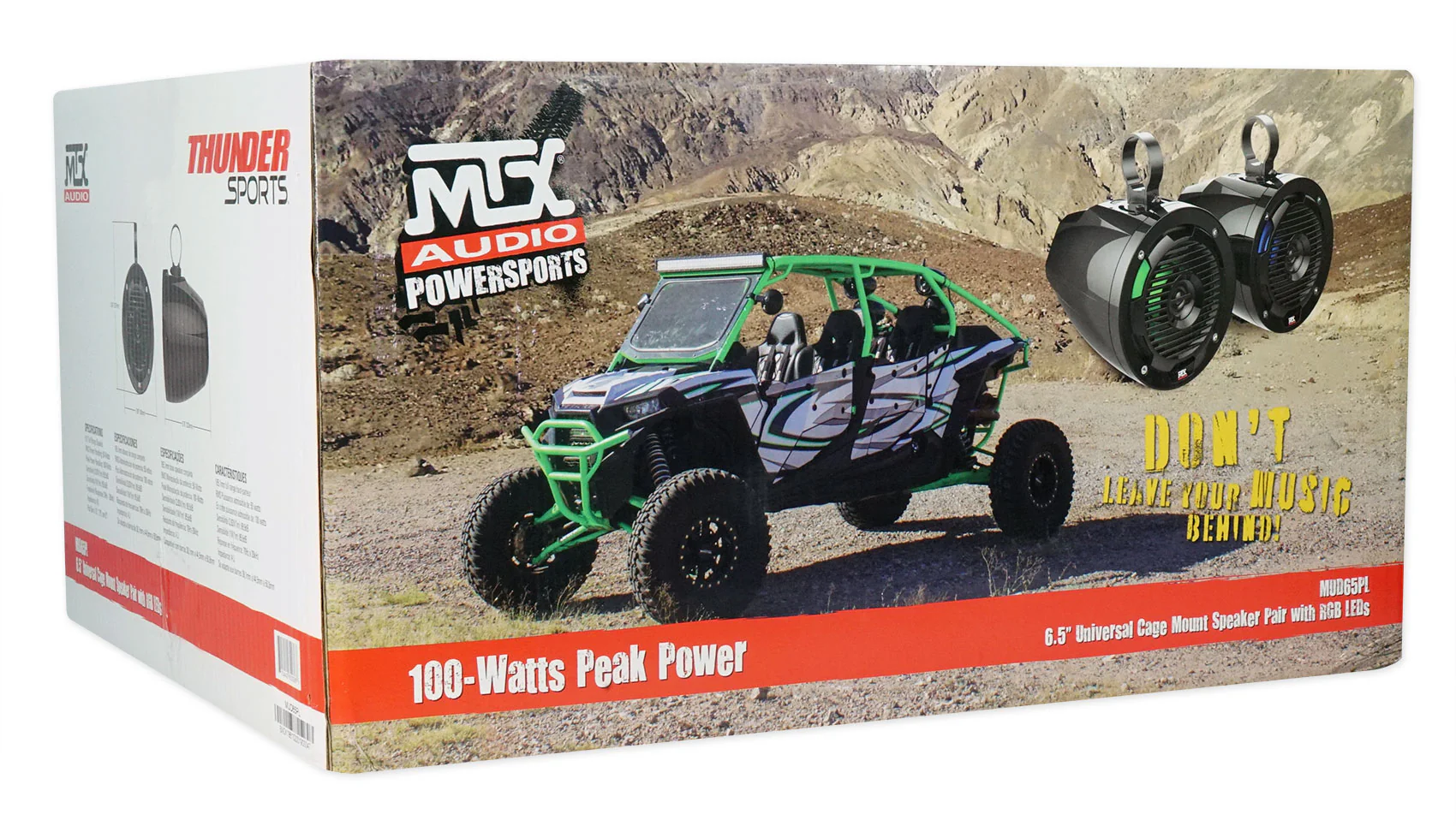 Pair MTX MUD65PL 6.5" 100w LED Tower Speakers For RZR/ATV/UTV/Jeep+Boombox - Image 13