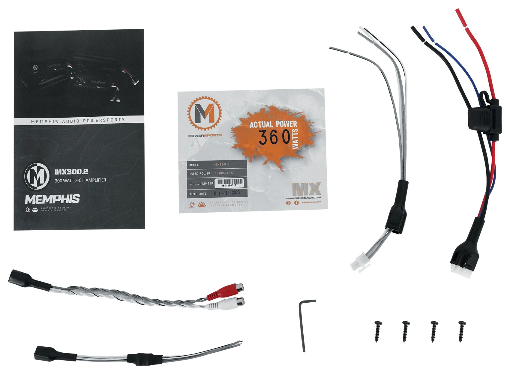 Memphis Audio MX300.2 300W 2 Channel ATV UTV Amplifier+5.25" LED Tower Speakers - Image 15