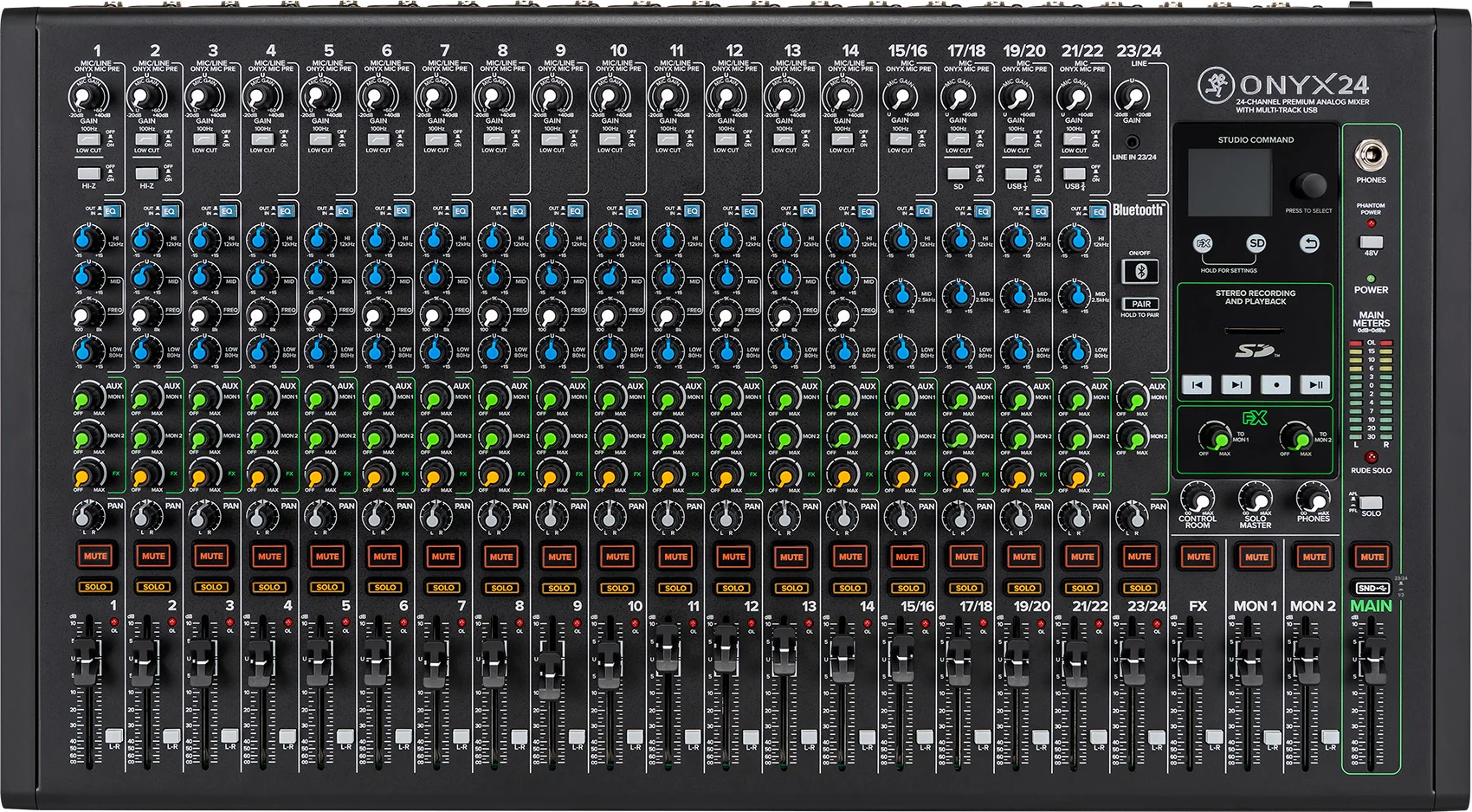 Mackie ONYX24 24-Channel Analog Mixer w/USB/3-Band EQ+Bluetooth+4) Wireless Mics - Image 2