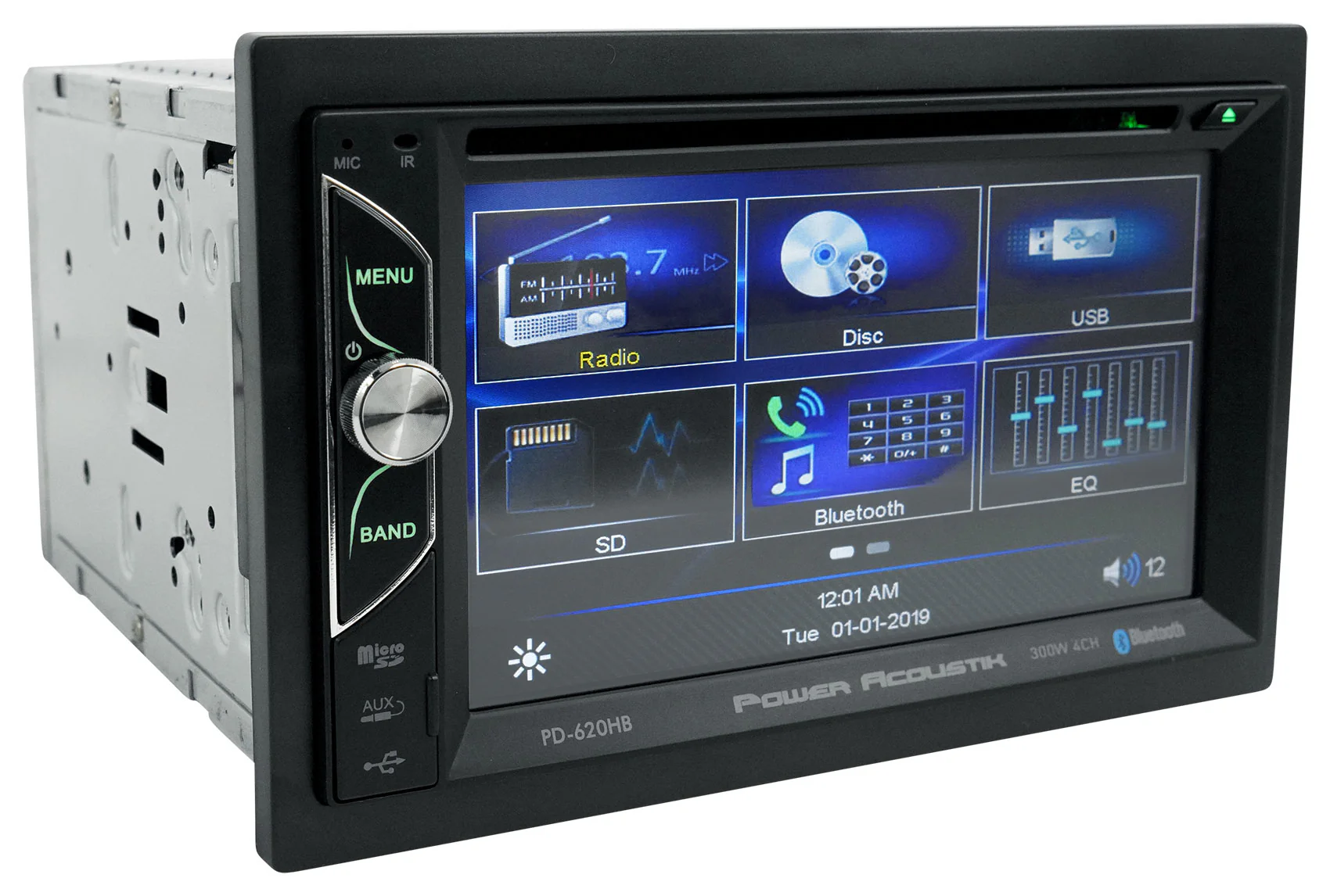 Power Acoustik PD-620HB 6.2” Car Monitor DVD/CD Receiver w/Bluetooth/USB+Camera - Image 4