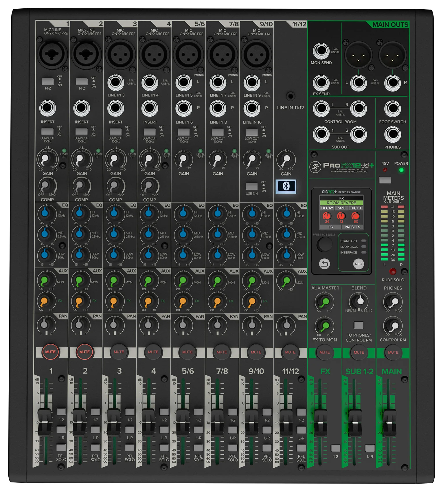 Mackie ProFX12v3+ 12-Ch. Mixer w/Enhanced FX/USB Recording/Bluetooth+XLR Cables - Image 2
