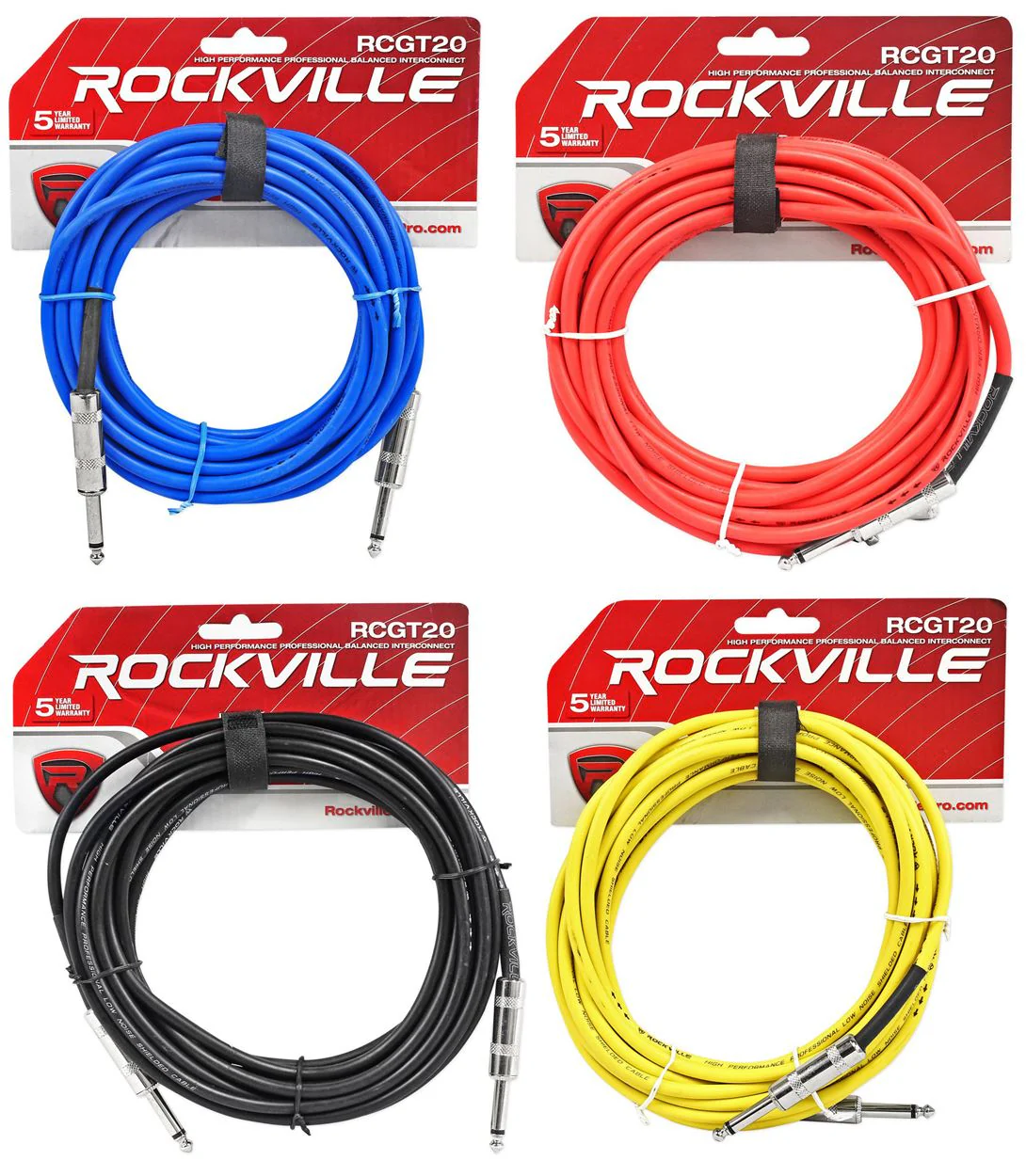 RCGT20 20' 4-Pack + Color-Coded Cable Bundle