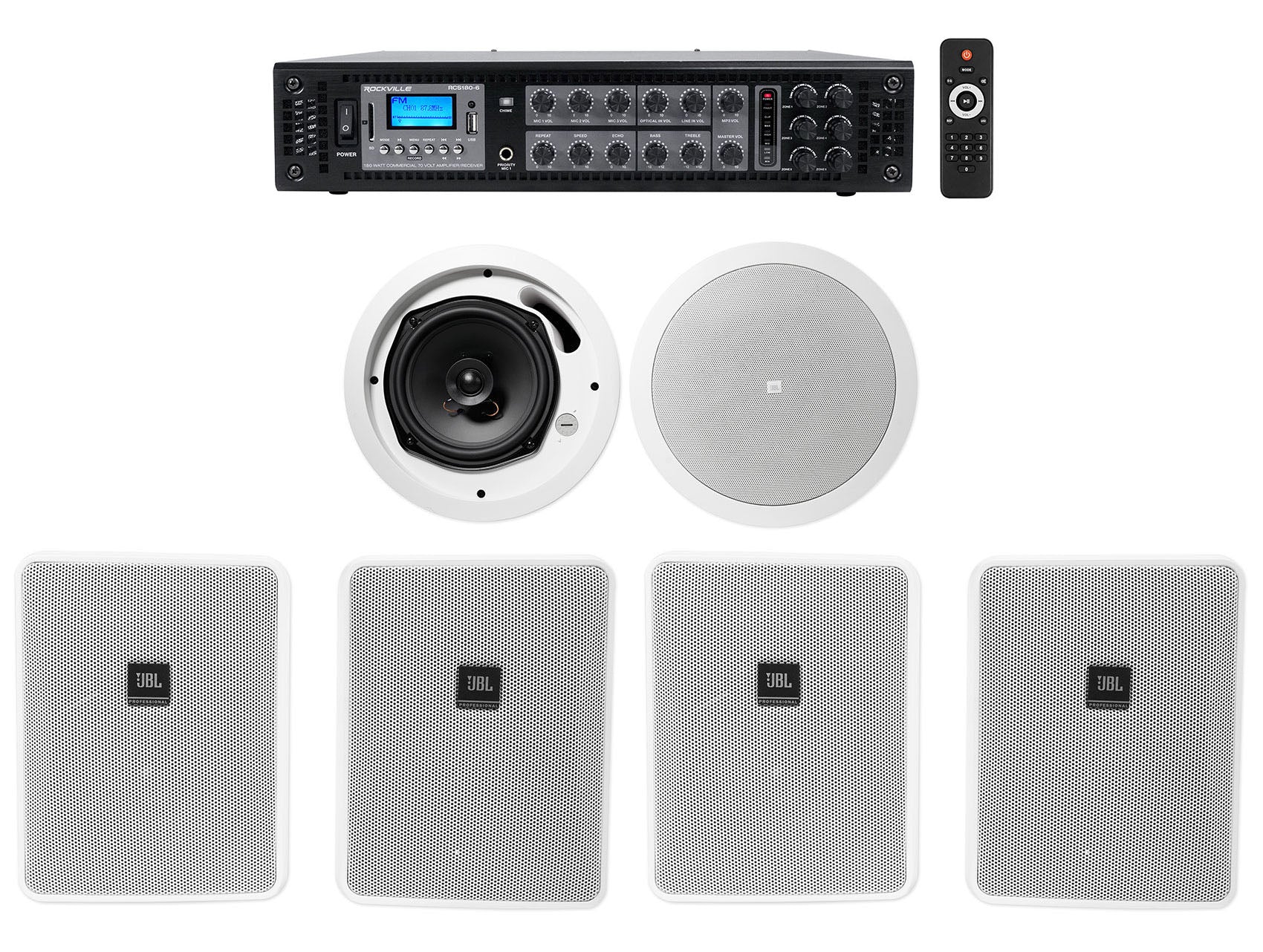 Control 25-1 White 4-Pack + Control 16C/T White 2-Pack + RCS180-6 Bundle