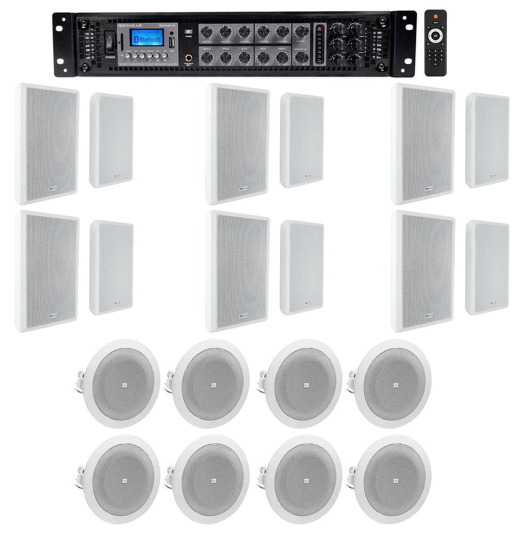 RockSlim 70W White 12-Pair + 8124 4" Ceiling 4-Pair + RCS180-6 Amp Bundle - Image 3