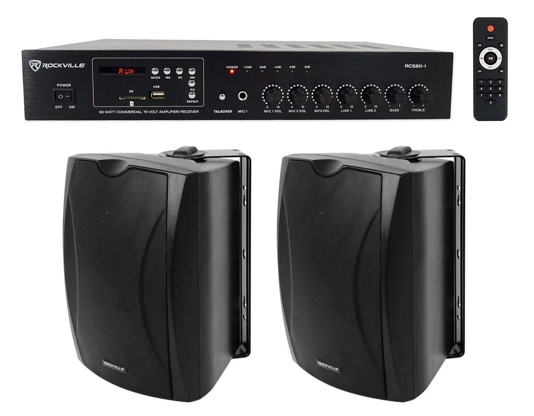 RCS80-1 + WET-6B Black Speakers Bundle