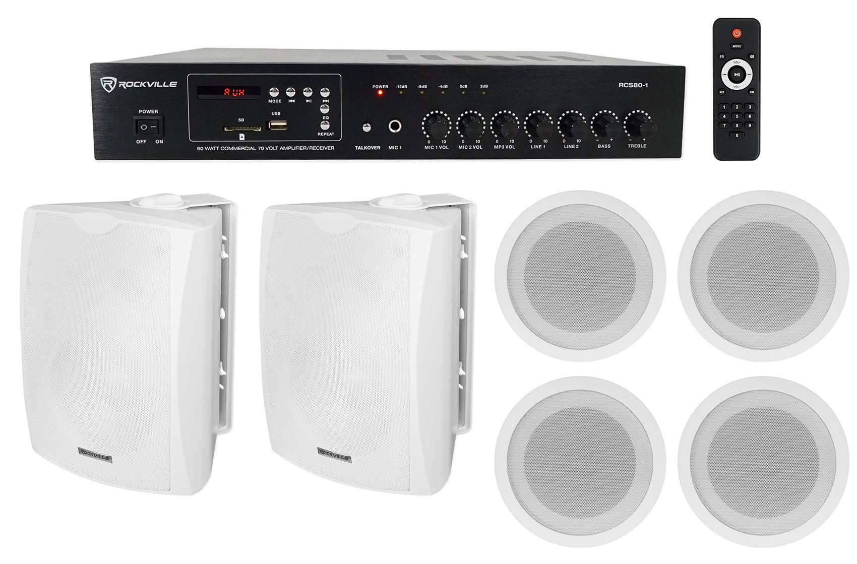 RCS80-1 + WET-6W and CCL5T White Speakers Bundle