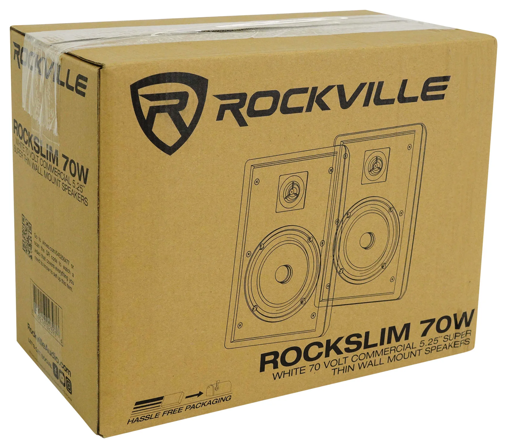 RCS80-1 60W Amplifier + RockSlim 70W White Speakers 6-Pack + VOL70100 White Bundle - Image 2