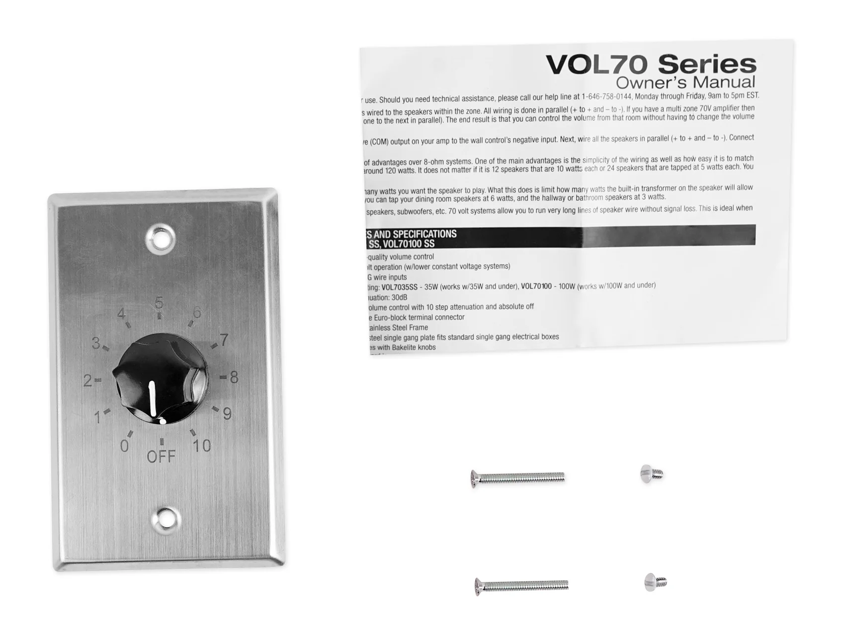 RCS80-1 60W Amplifier + VOL70100 Stainless Wall Volume Control Bundle - Image 14