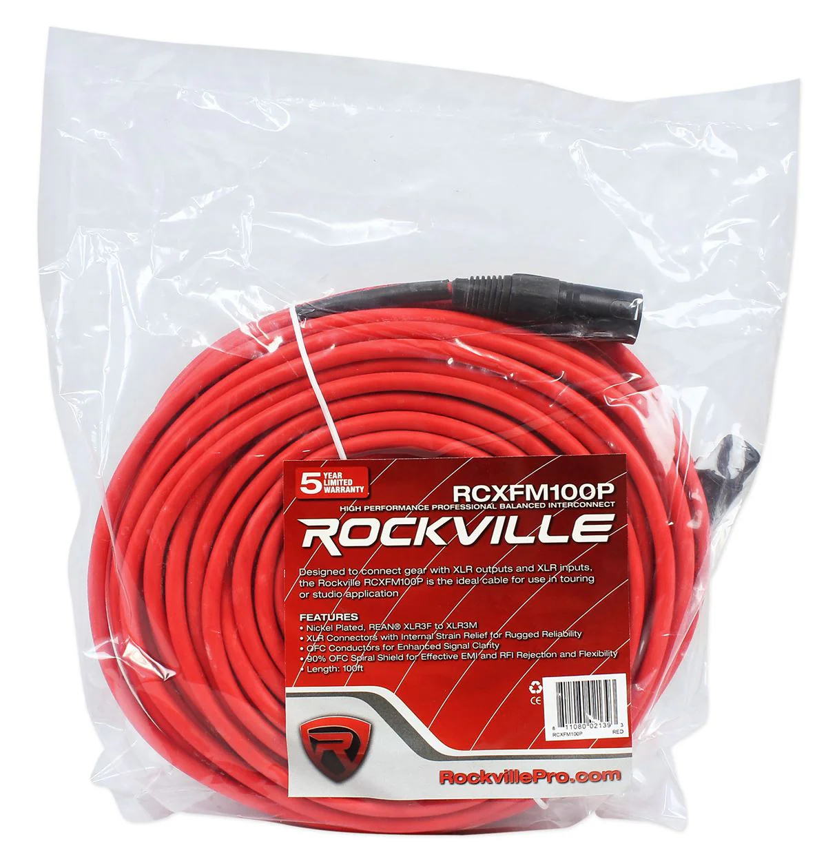 RCXFM100P 100' XLR 2-Pack Red/Blue Bundle - Image 5