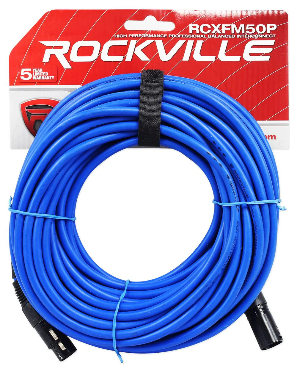 REAN XLR 50' Cables 3-Pack (Black/Blue/Red) Bundle - Image 4