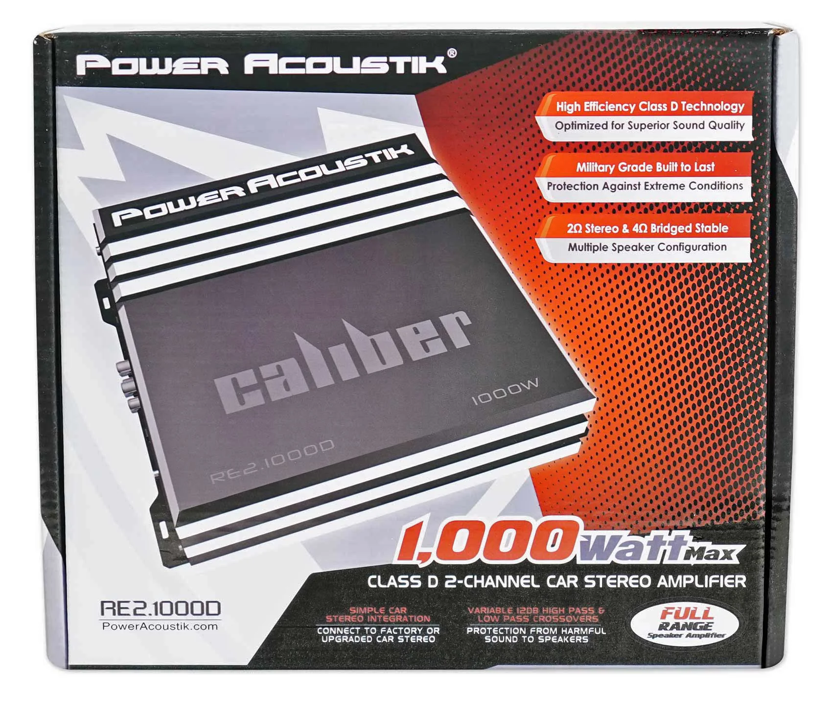 Power Acoustik RE2-1000D 1000 Watt 2-Channel Car Audio Amplifier Amp+Wire Kit - Image 8