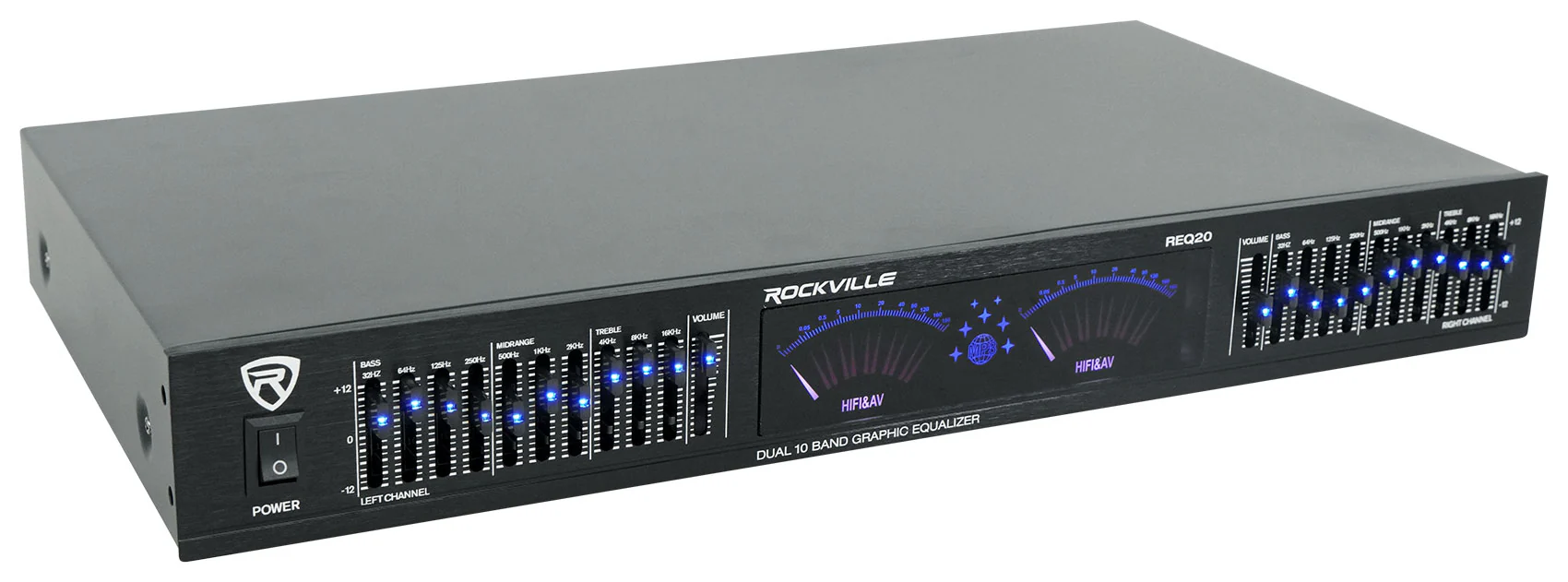 REQ20 Dual 10-Band EQ + RCDR10B 10' Dual RCA Cable Bundle - Image 5