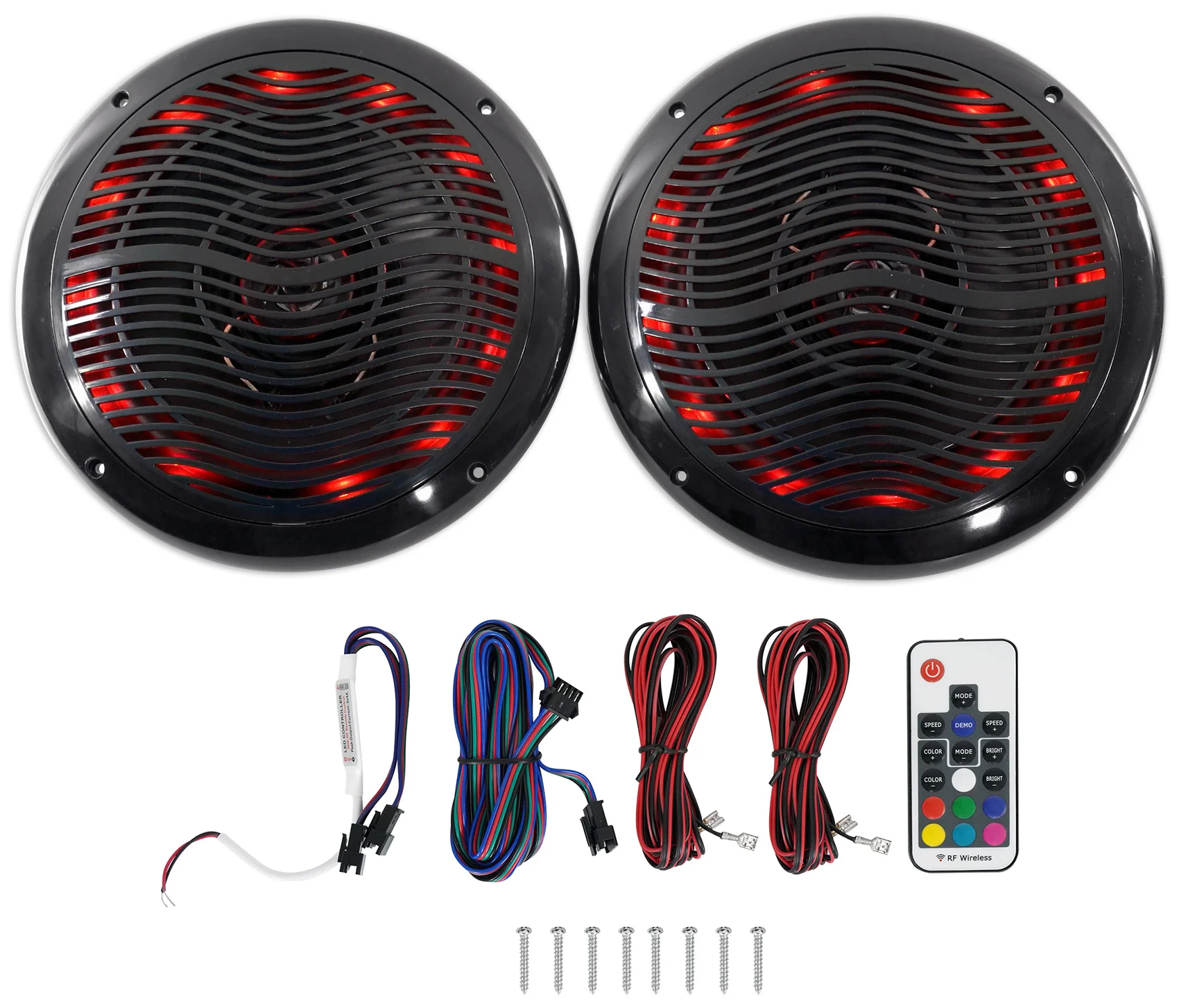 RWB80B Black 4-Pack + LED 8" 2-Pack + Receiver + 6-Channel Amp Bundle - Image 3