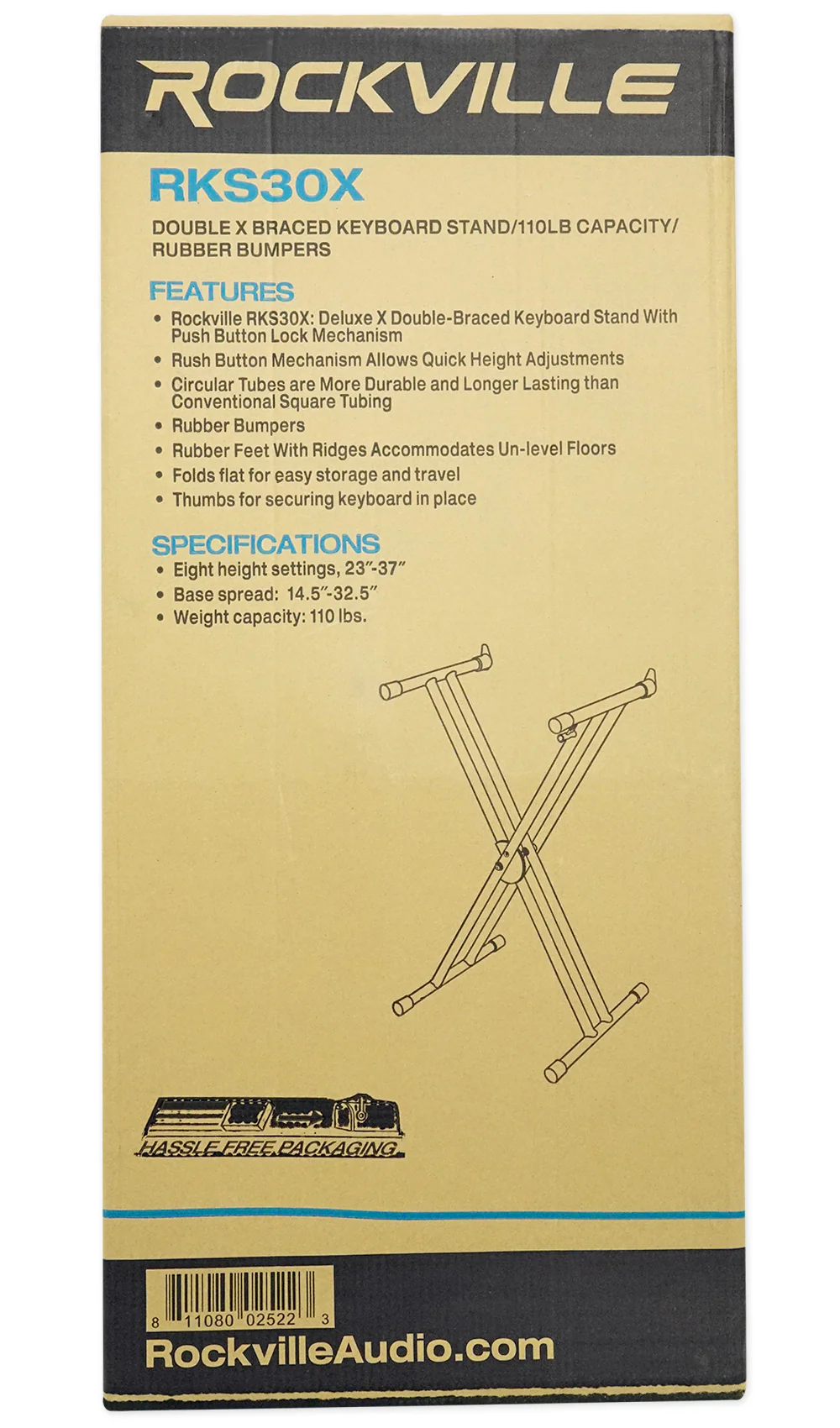 RKS30X Keyboard Stand + RSC5B Black DJ Scrim Bundle - Image 7